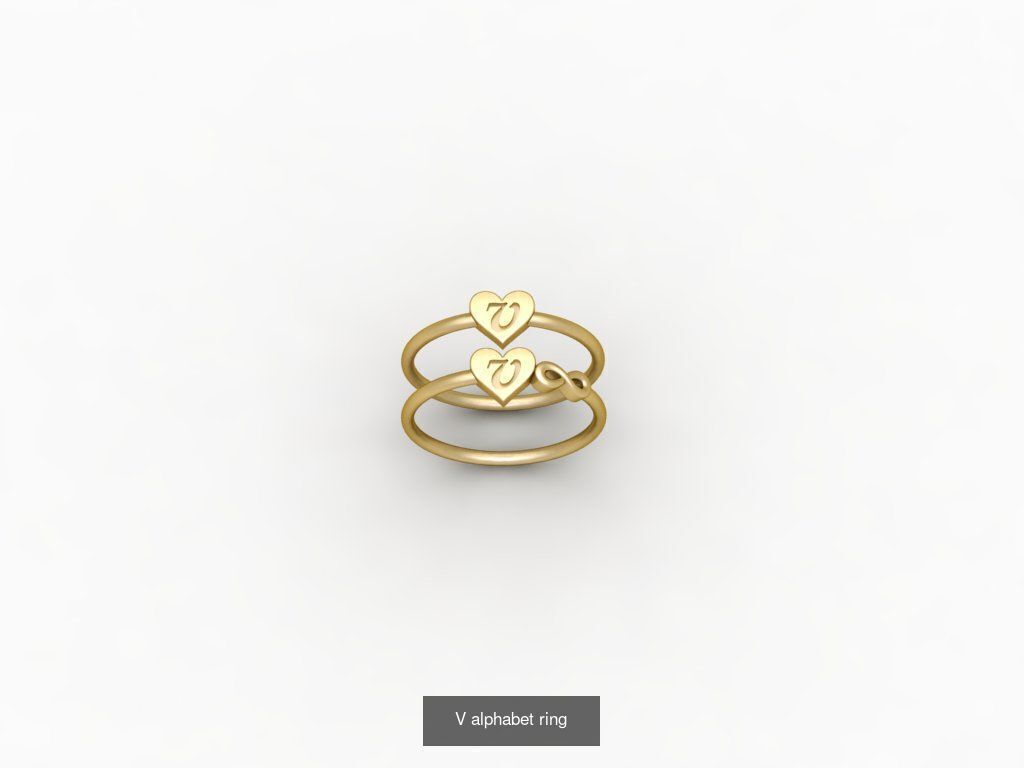 alphabet rings 3D print model alphabet band stl 3D Model Collection_20