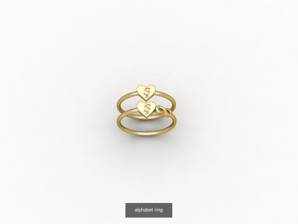 alphabet rings 3D print model alphabet band stl 3D Model Collection_13