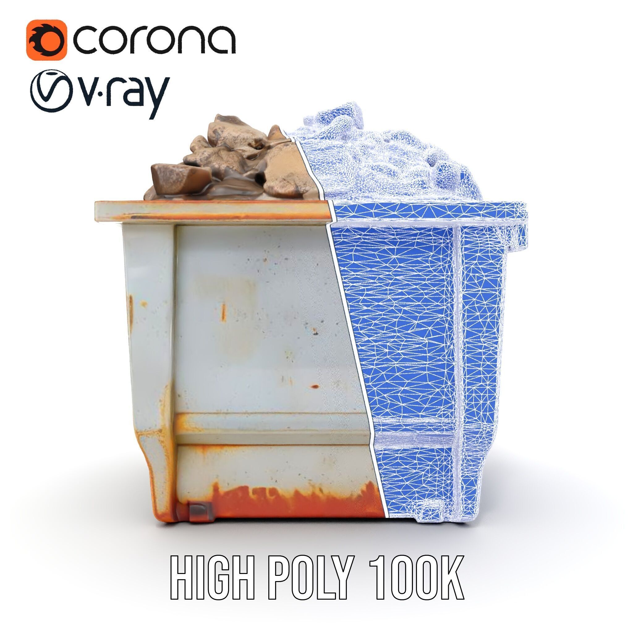 Industrial Dumpster with Debris Model Pack for Environment De... Low-poly 3D model_17