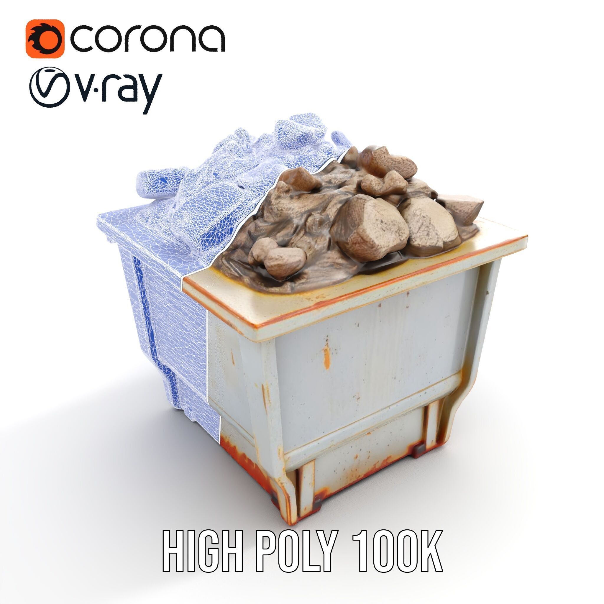 Industrial Dumpster with Debris Model Pack for Environment De... Low-poly 3D model_15