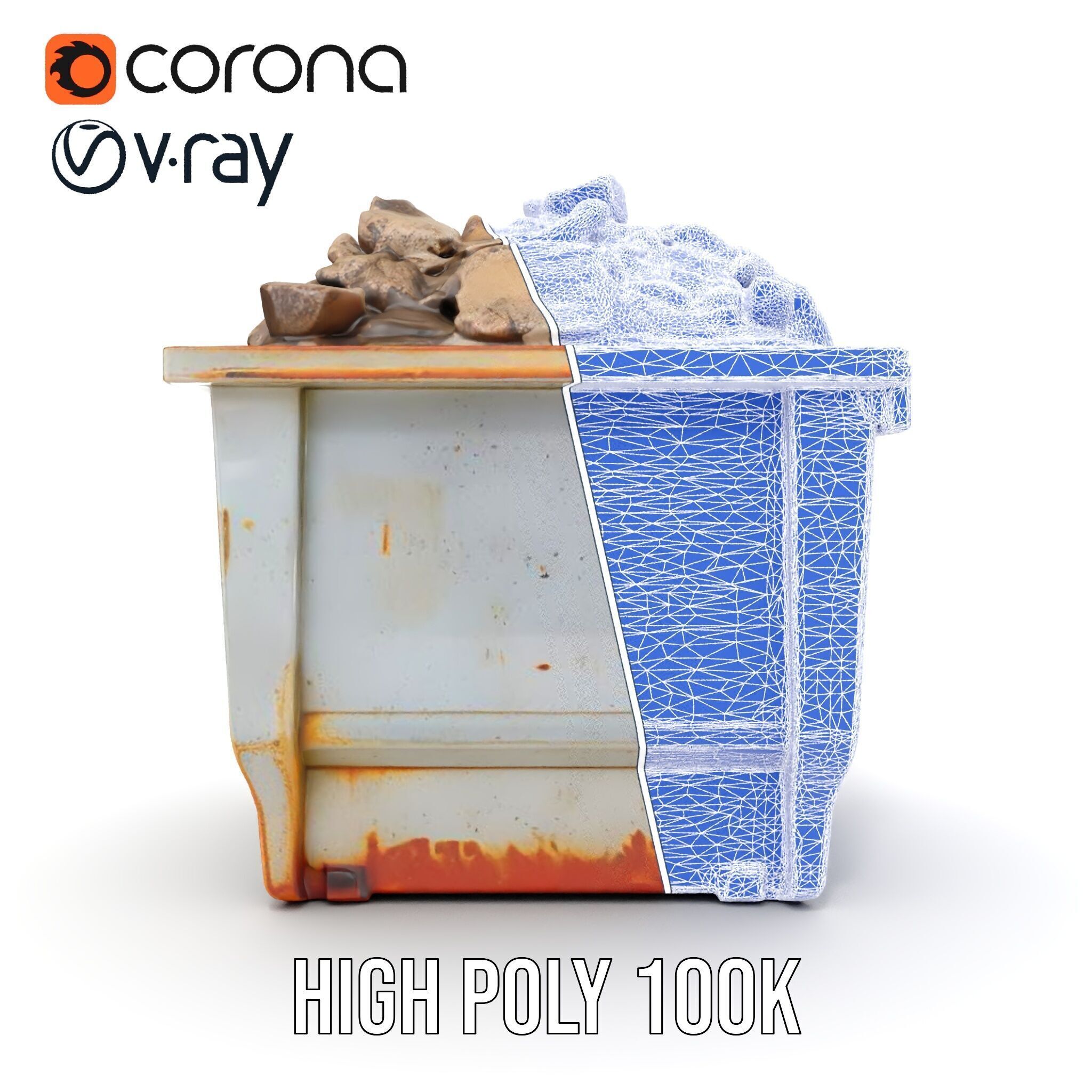 Industrial Dumpster with Debris Model Pack for Environment De... Low-poly 3D model_38