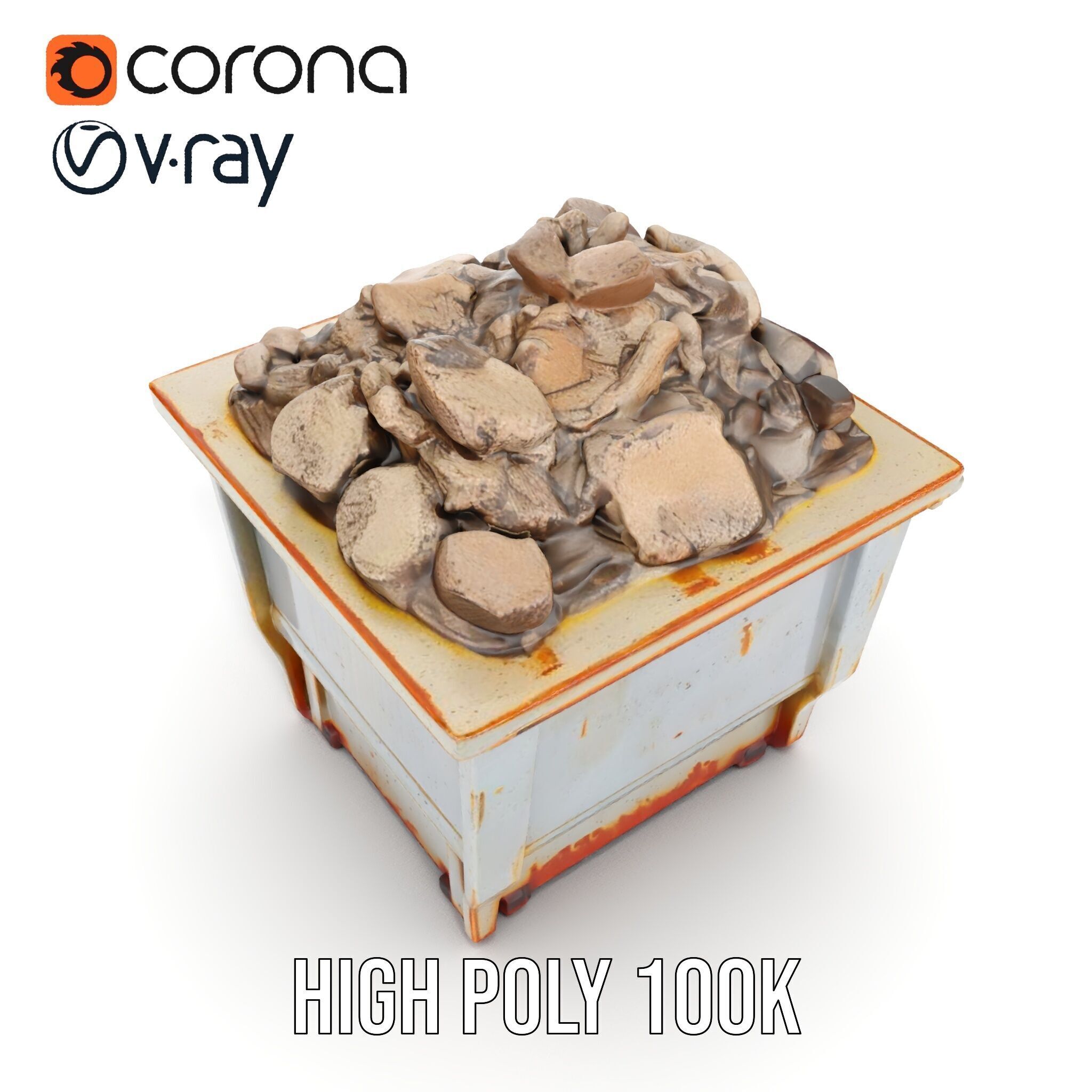 Industrial Dumpster with Debris Model Pack for Environment De... Low-poly 3D model_7