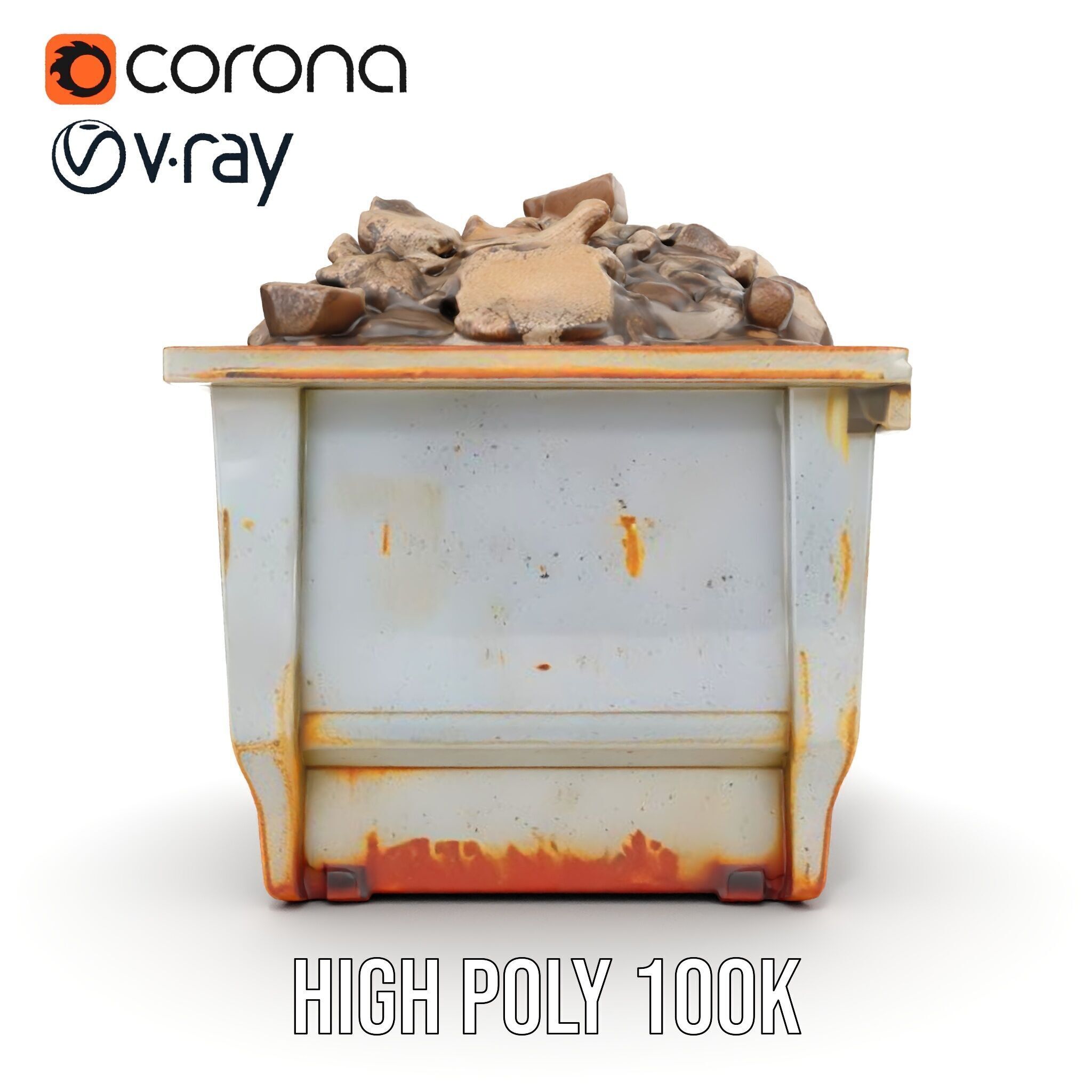 Industrial Dumpster with Debris Model Pack for Environment De... Low-poly 3D model_37