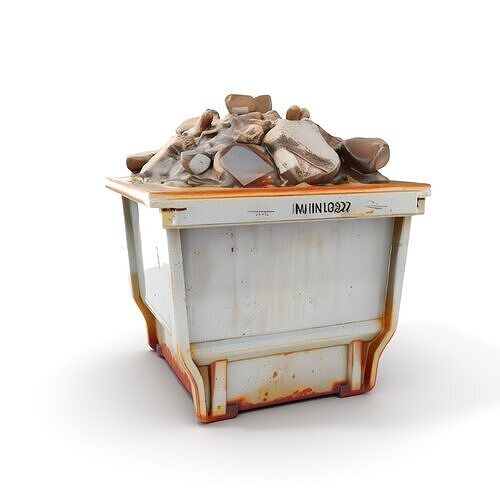 Industrial Dumpster with Debris Model Pack for Environment De... Low-poly 3D model