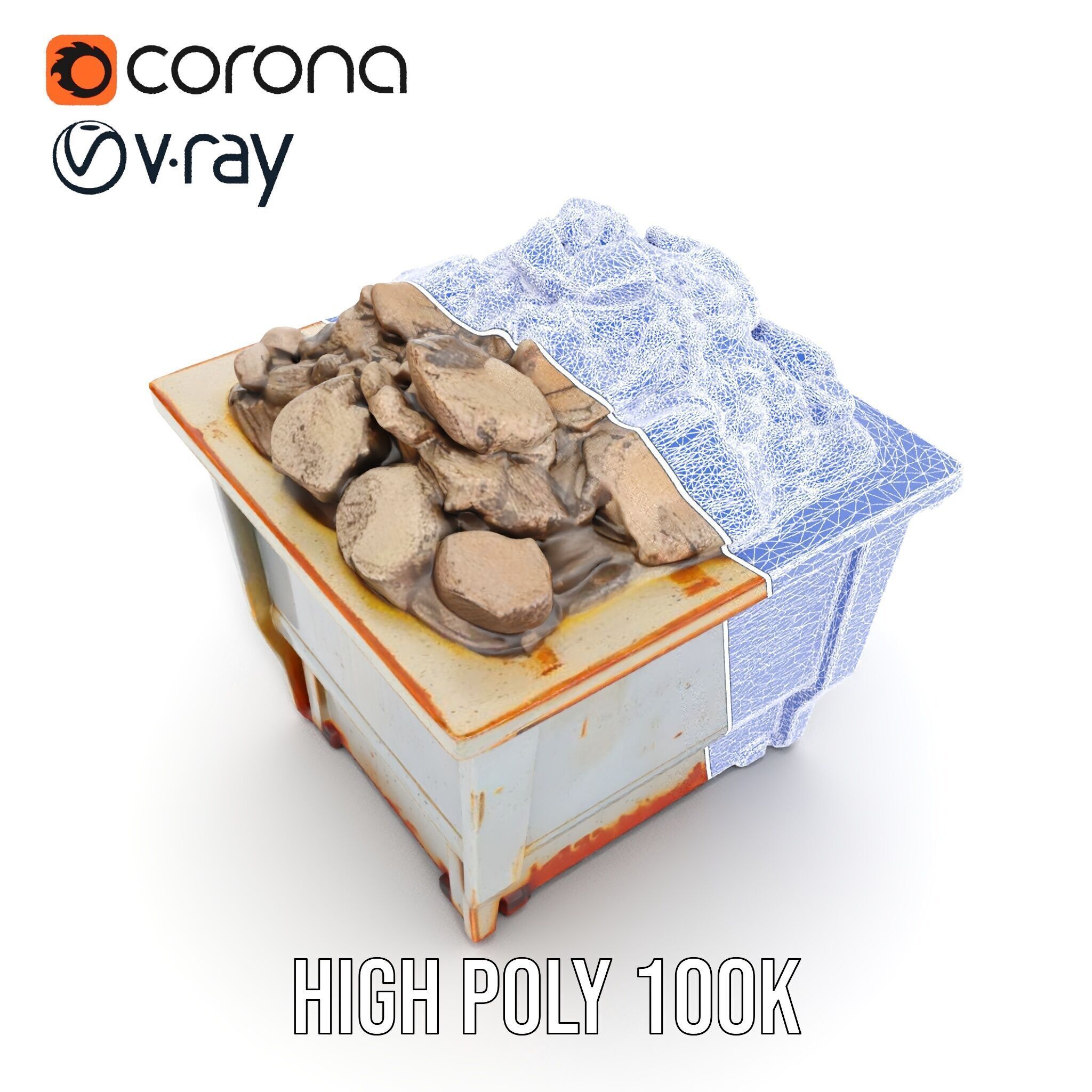 Industrial Dumpster with Debris Model Pack for Environment De... Low-poly 3D model_27