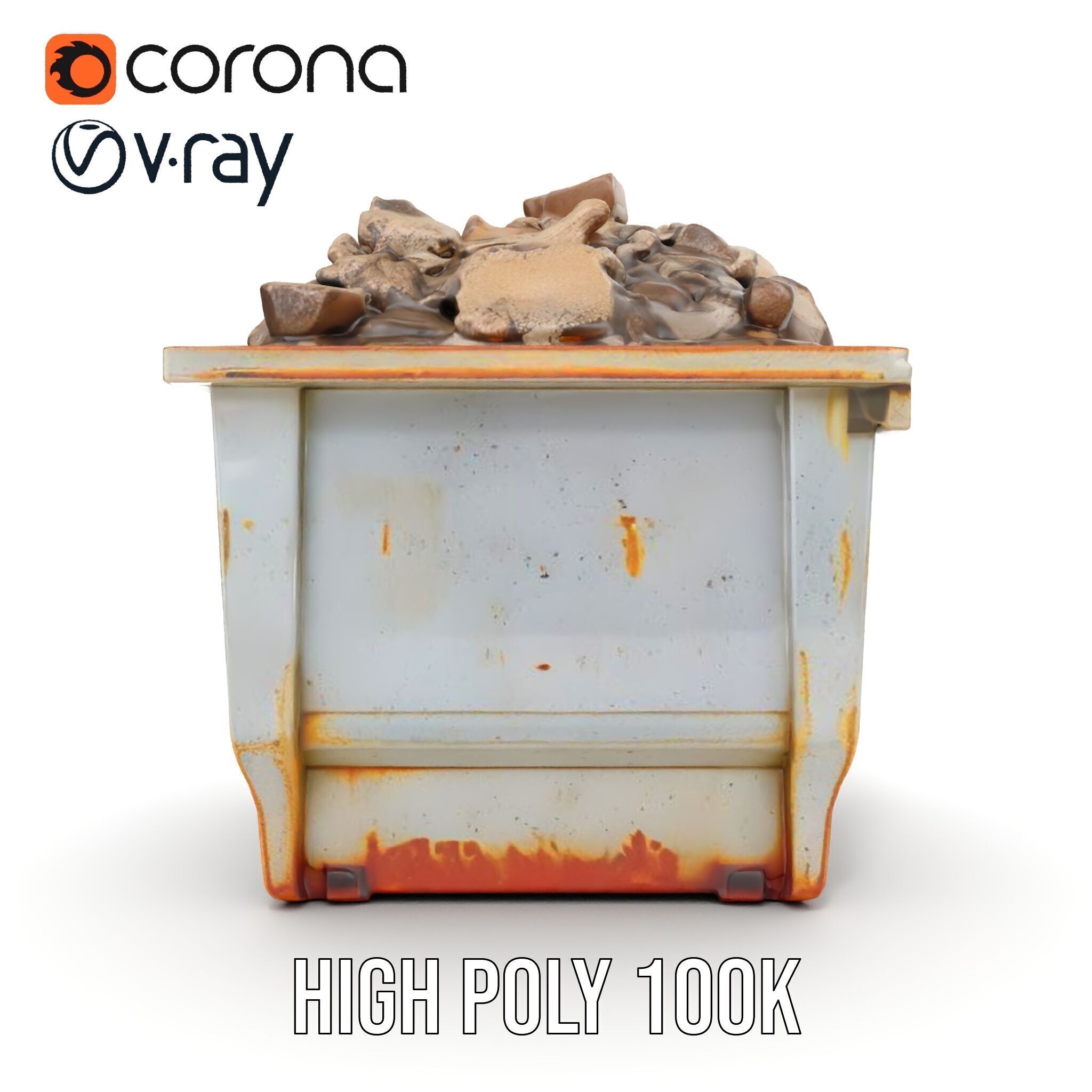 Industrial Dumpster with Debris Model Pack for Environment De... Low-poly 3D model_16