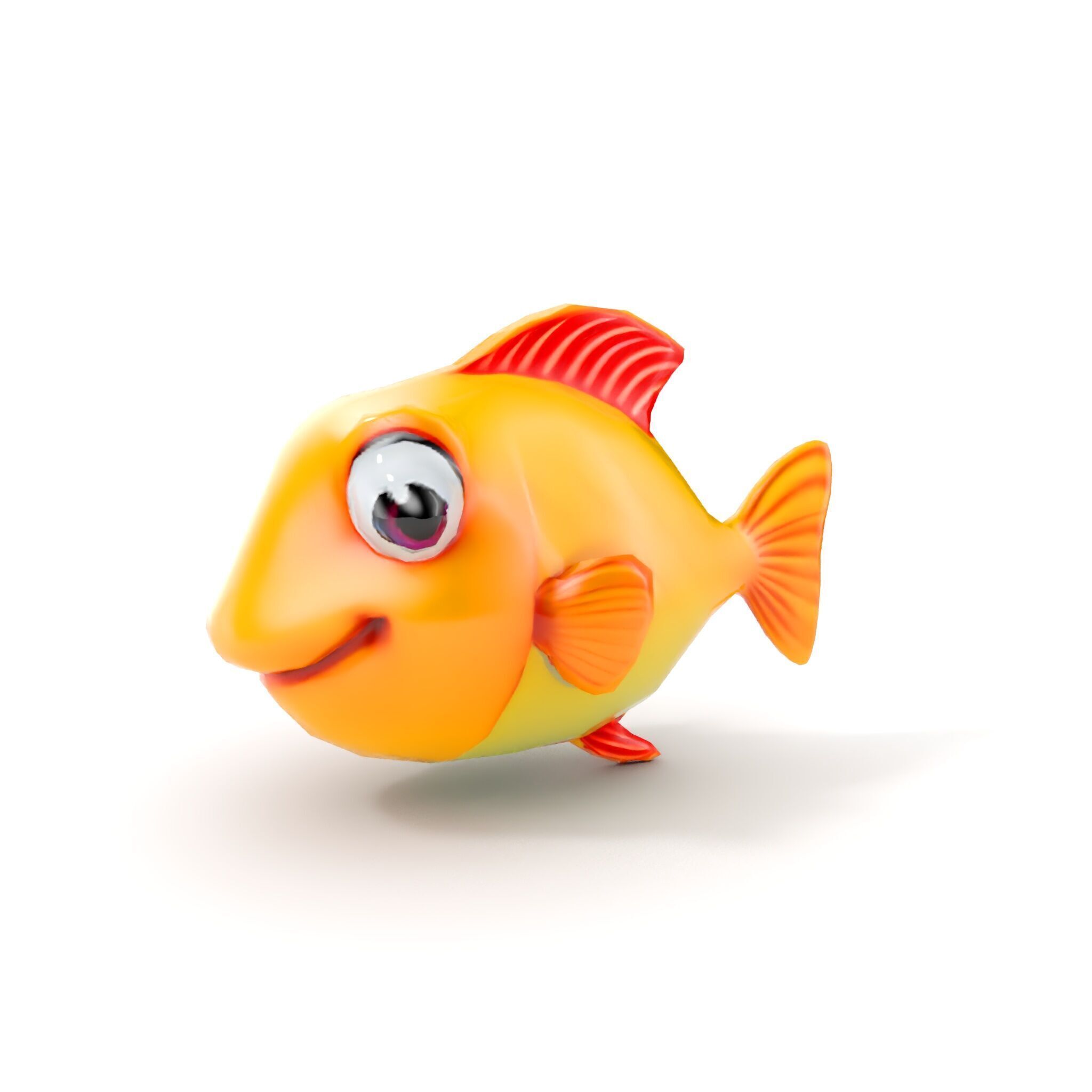 Colorful Cartoon Fish Model Pack with HighDetail Textures Low-poly 3D model_16