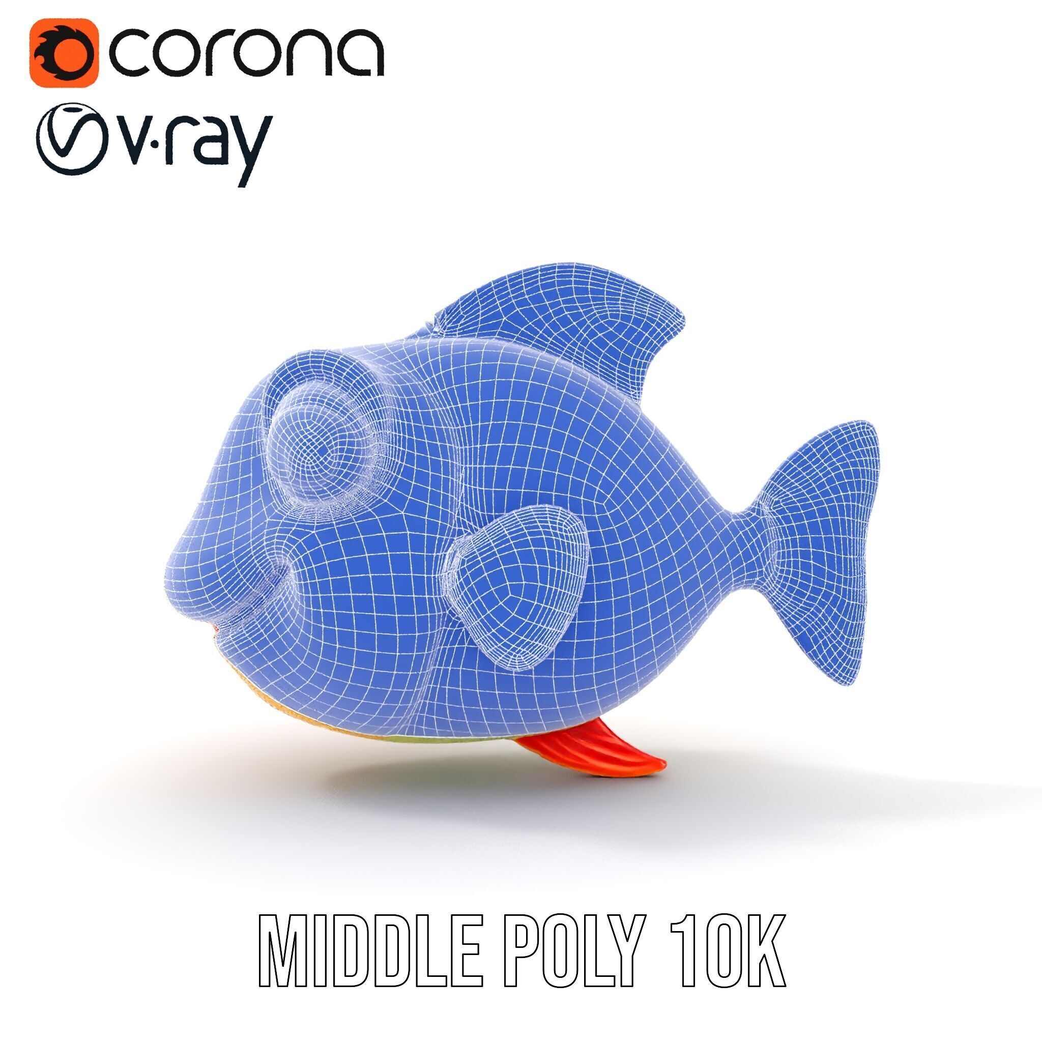 Colorful Cartoon Fish Model Pack with HighDetail Textures Low-poly 3D model_25
