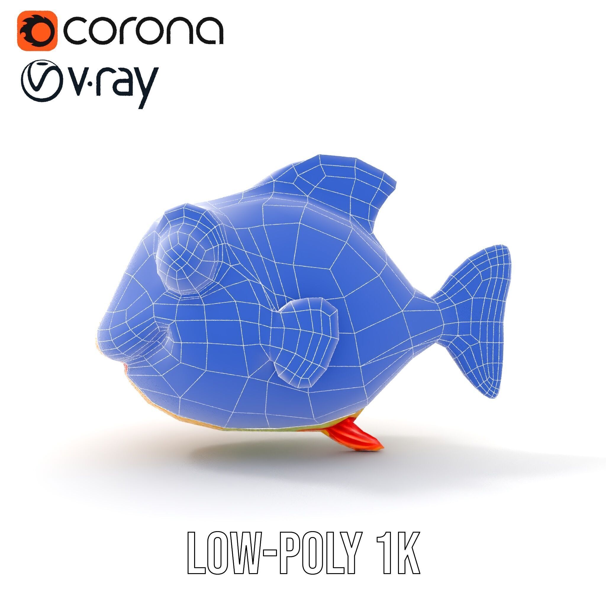 Colorful Cartoon Fish Model Pack with HighDetail Textures Low-poly 3D model_28