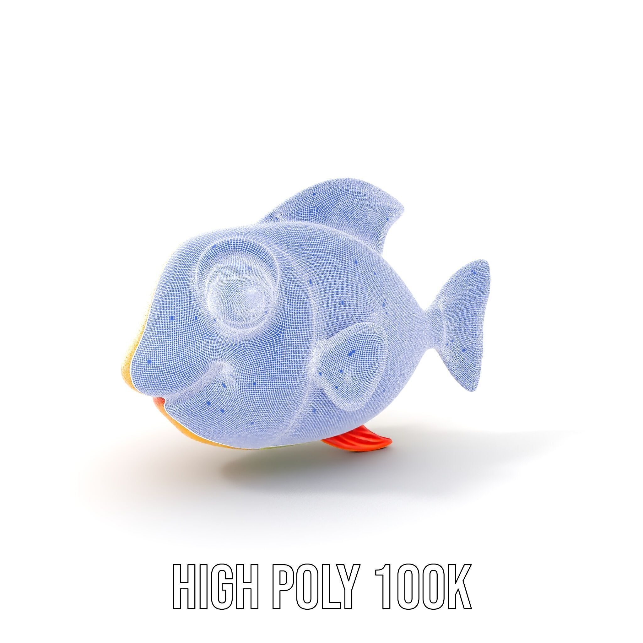 Colorful Cartoon Fish Model Pack with HighDetail Textures Low-poly 3D model_4