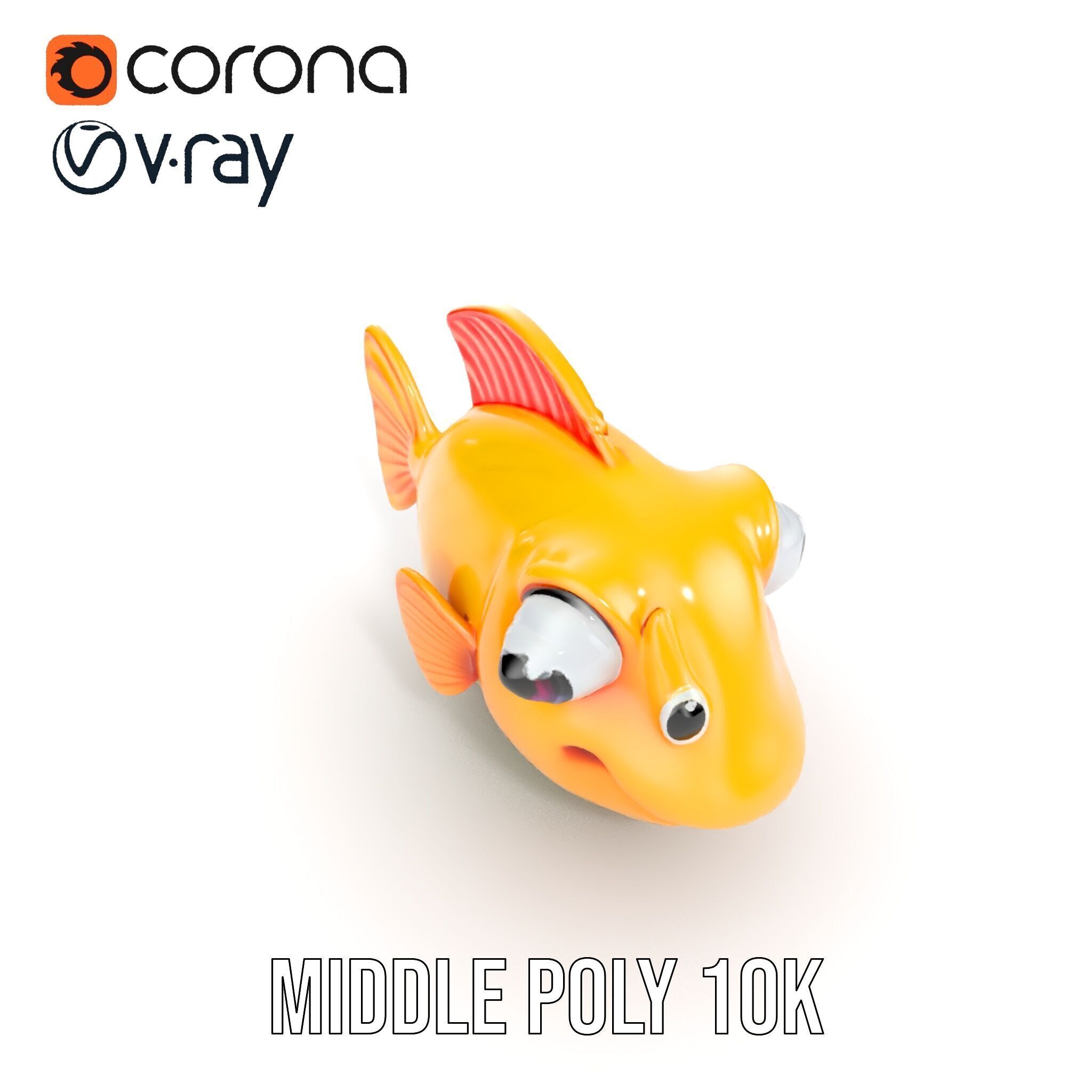 Colorful Cartoon Fish Model Pack with HighDetail Textures Low-poly 3D model_19