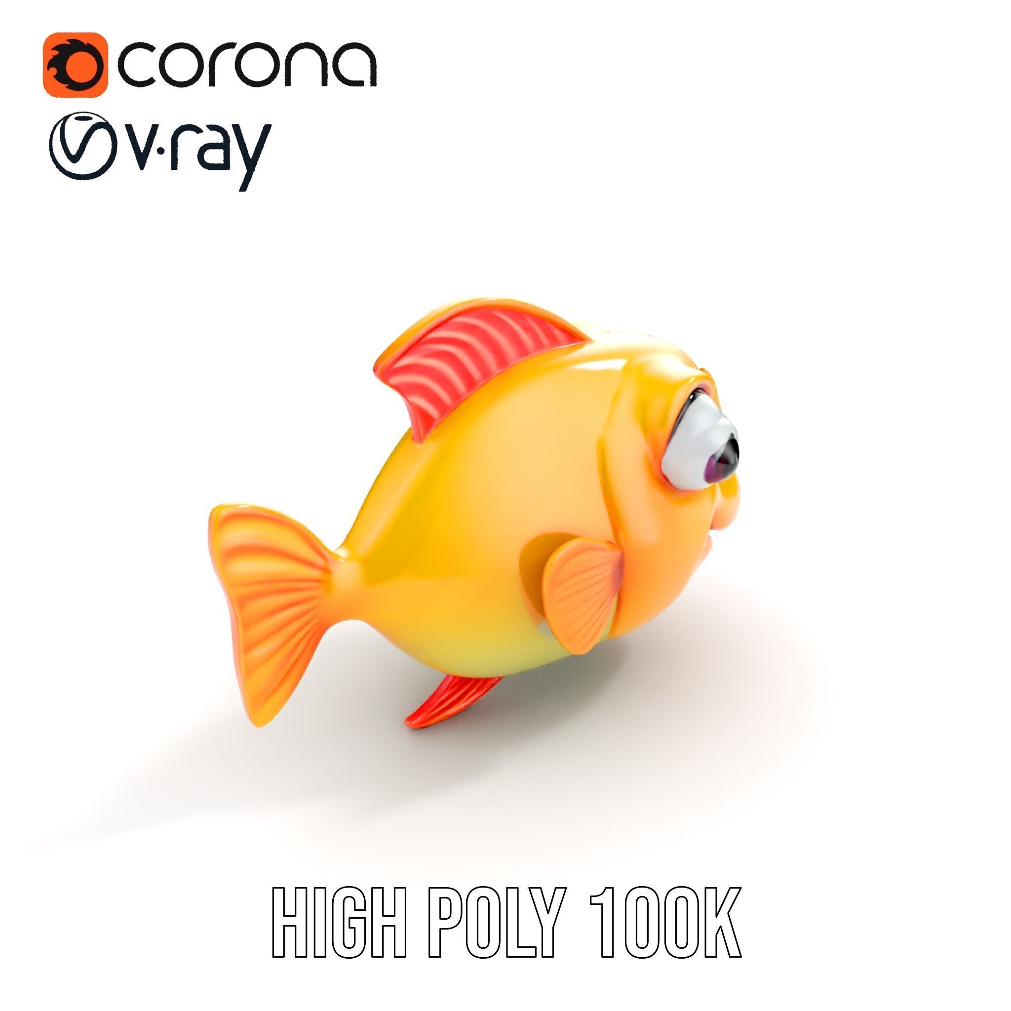Colorful Cartoon Fish Model Pack with HighDetail Textures Low-poly 3D model_21