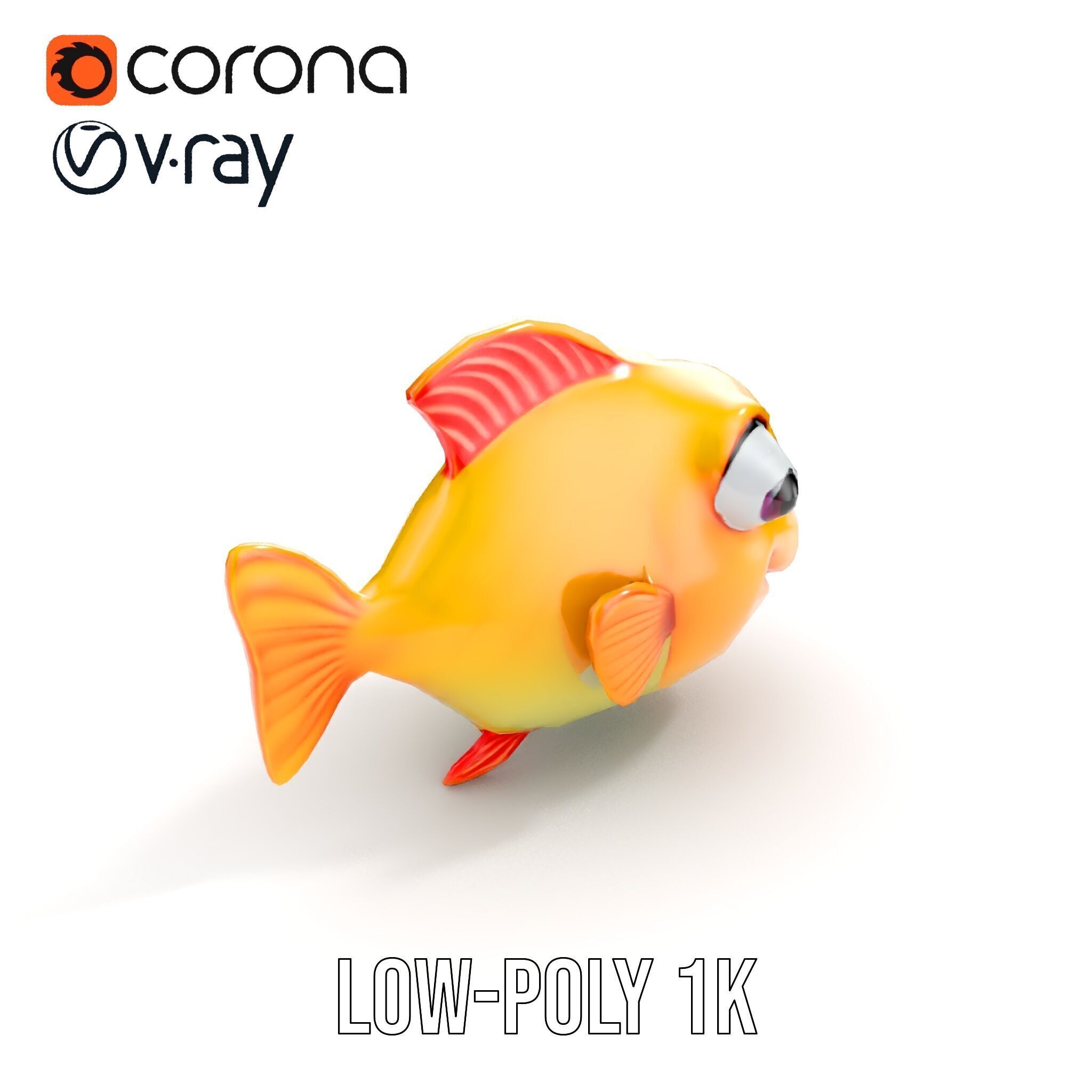 Colorful Cartoon Fish Model Pack with HighDetail Textures Low-poly 3D model_13