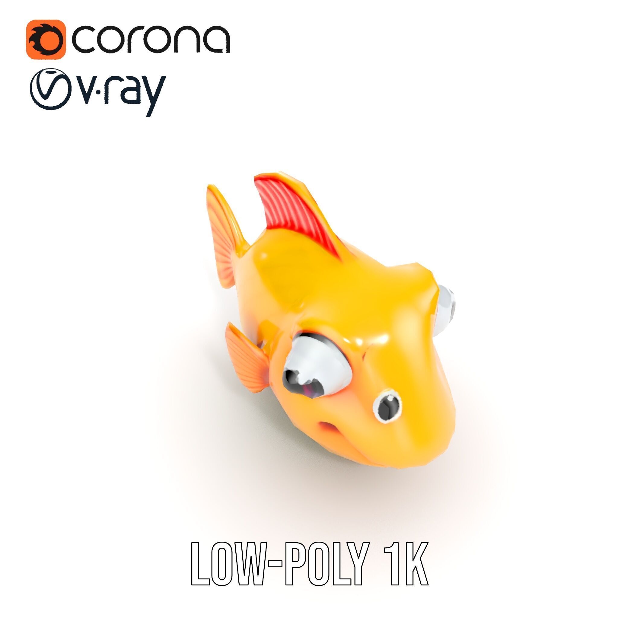 Colorful Cartoon Fish Model Pack with HighDetail Textures Low-poly 3D model_10