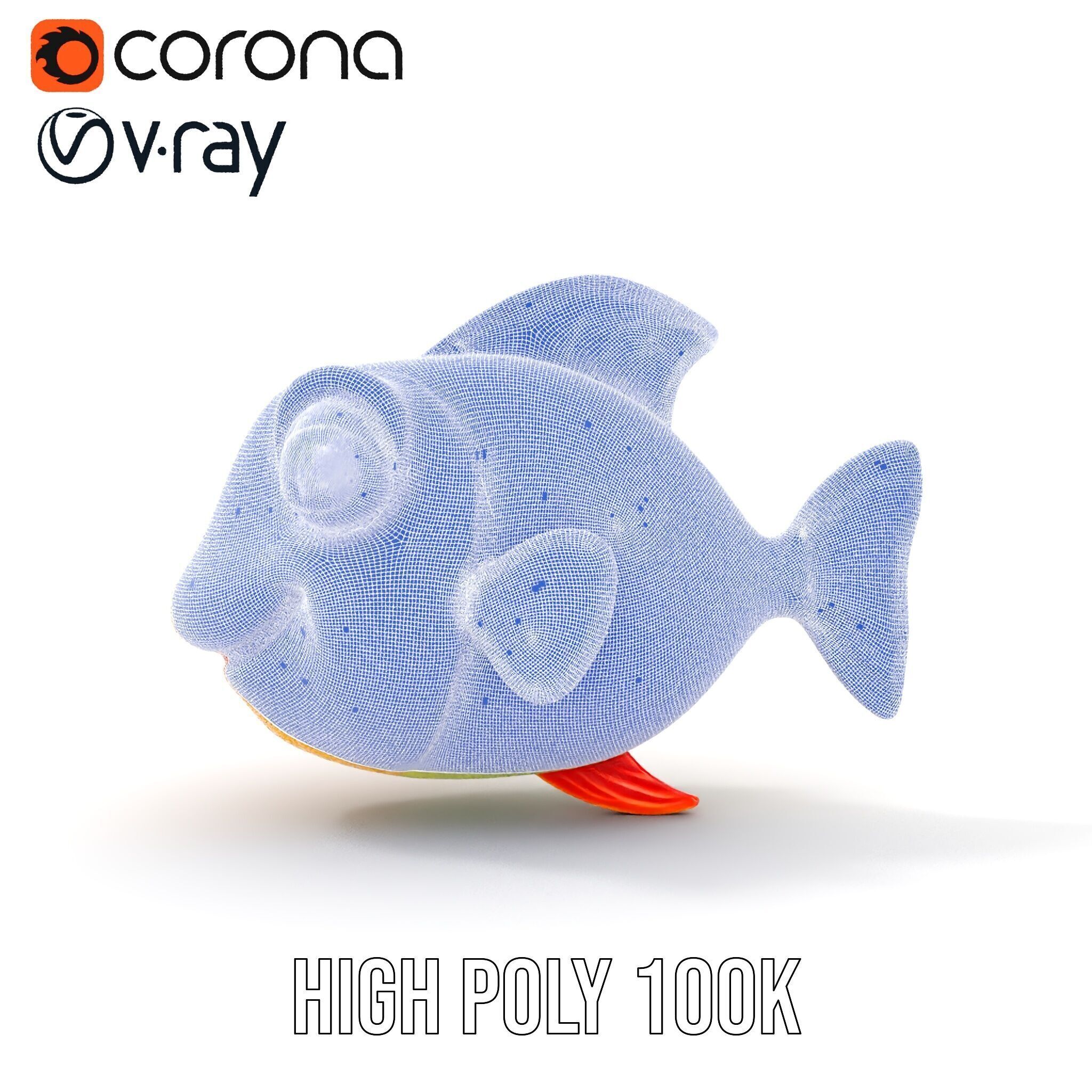 Colorful Cartoon Fish Model Pack with HighDetail Textures Low-poly 3D model_35
