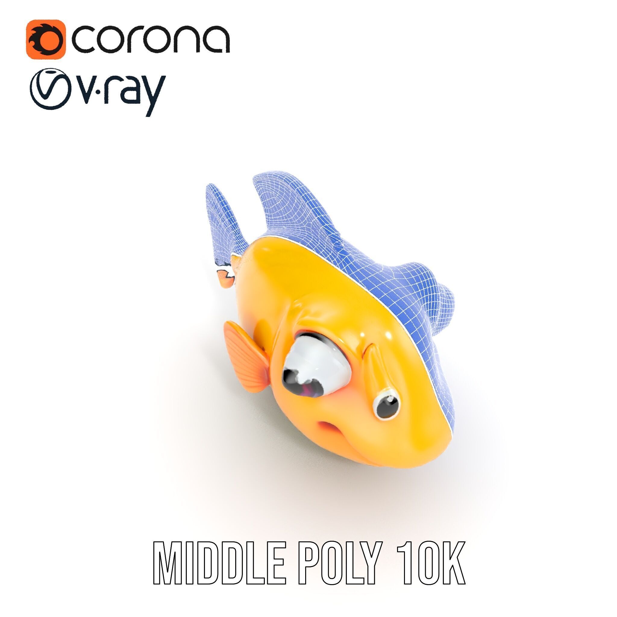 Colorful Cartoon Fish Model Pack with HighDetail Textures Low-poly 3D model_27