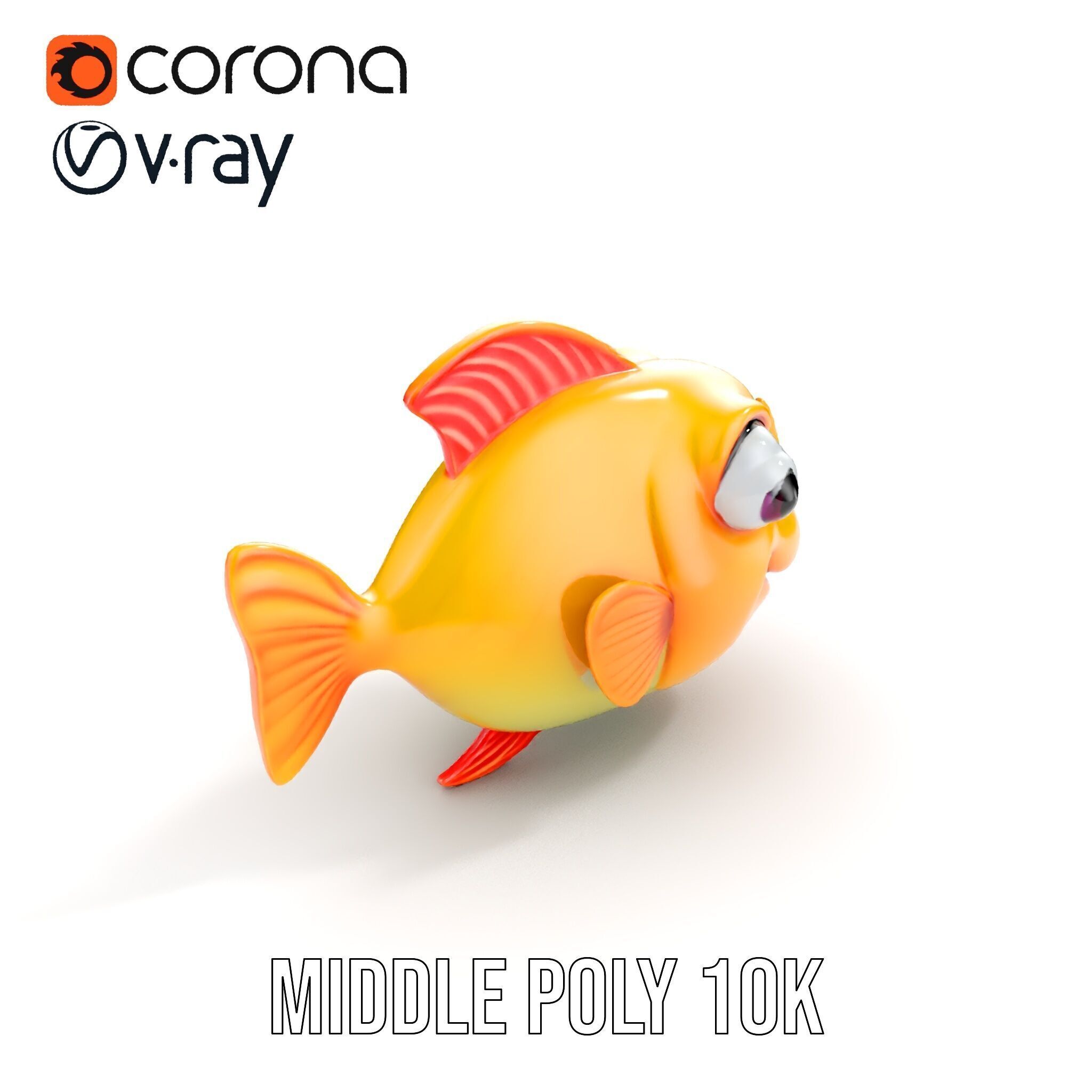 Colorful Cartoon Fish Model Pack with HighDetail Textures Low-poly 3D model_15
