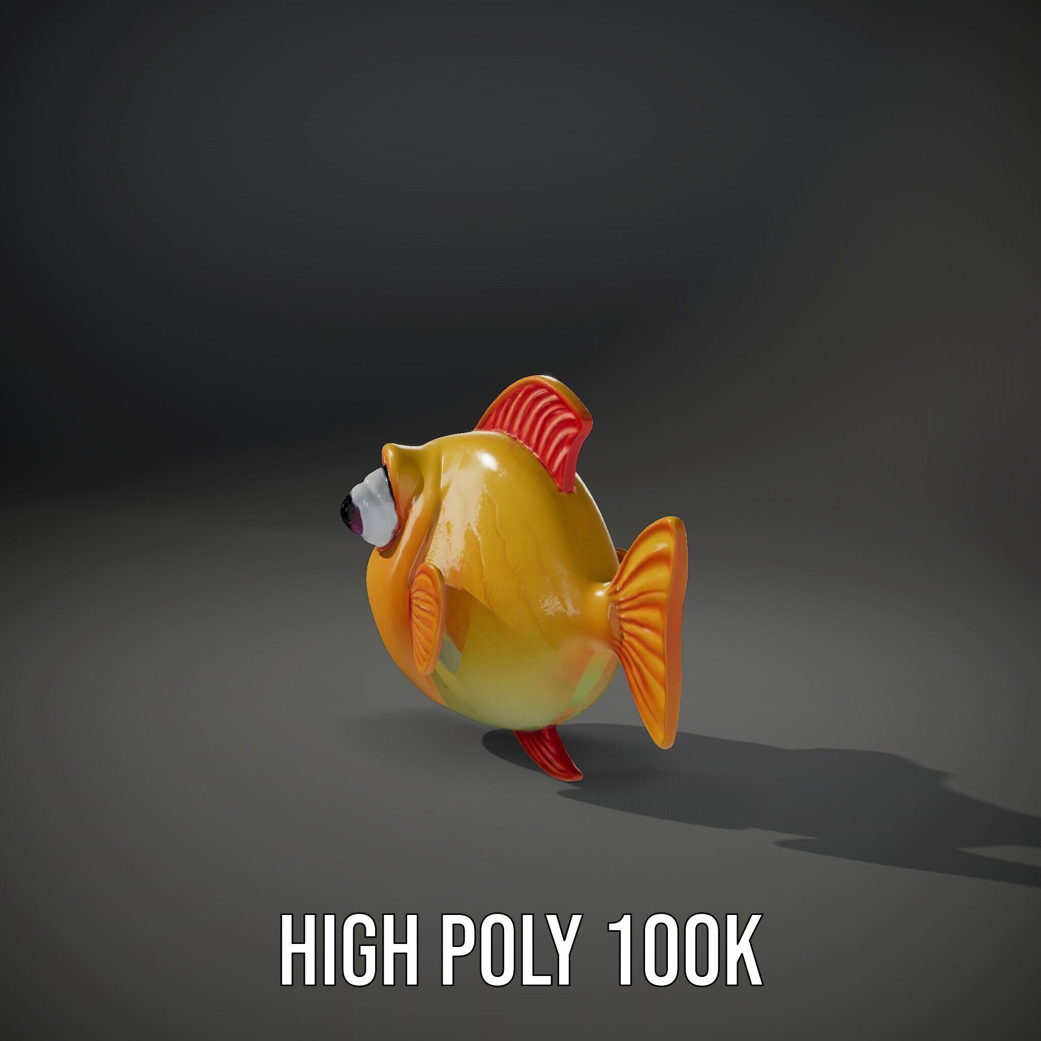 Colorful Cartoon Fish Model Pack with HighDetail Textures Low-poly 3D model_14