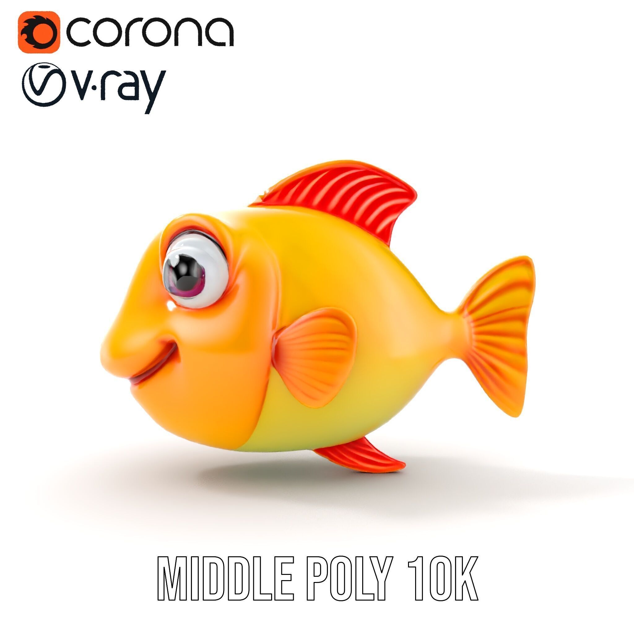 Colorful Cartoon Fish Model Pack with HighDetail Textures Low-poly 3D model_17