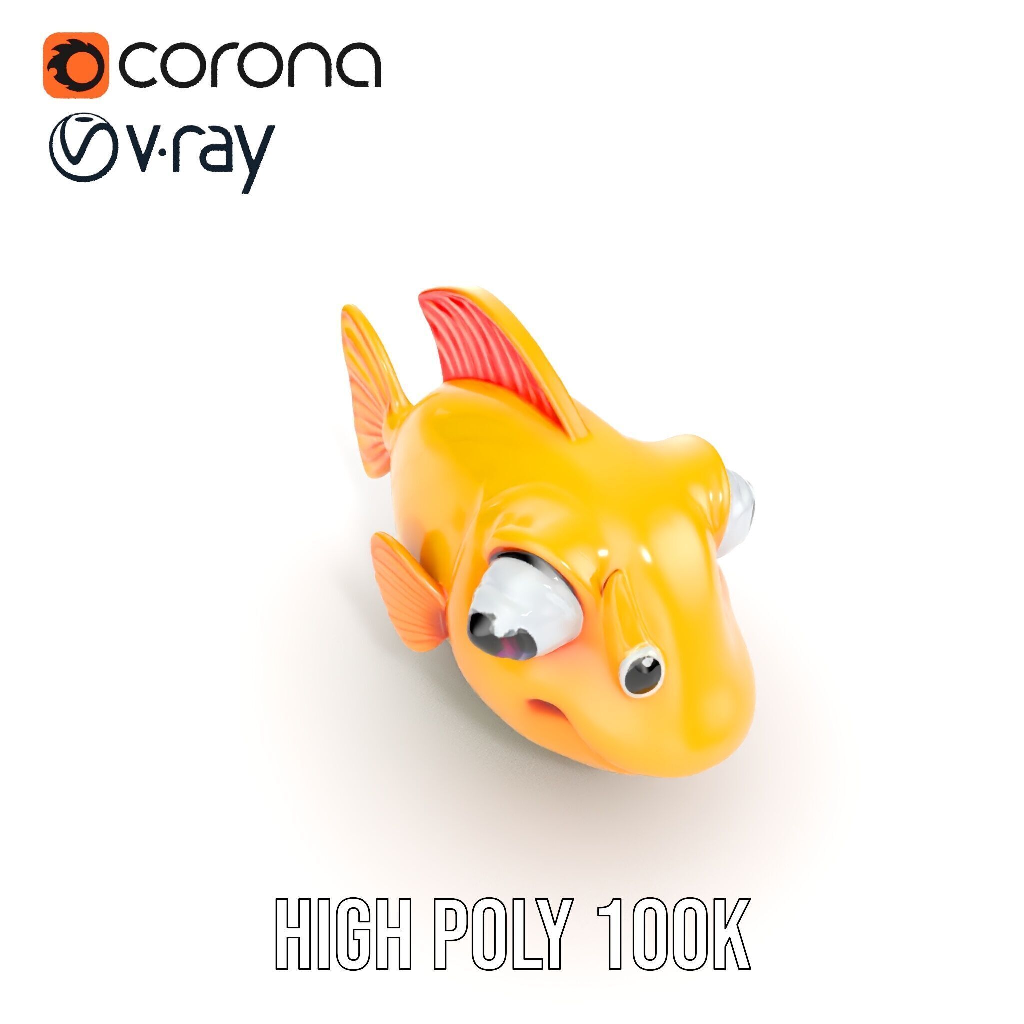 Colorful Cartoon Fish Model Pack with HighDetail Textures Low-poly 3D model_24
