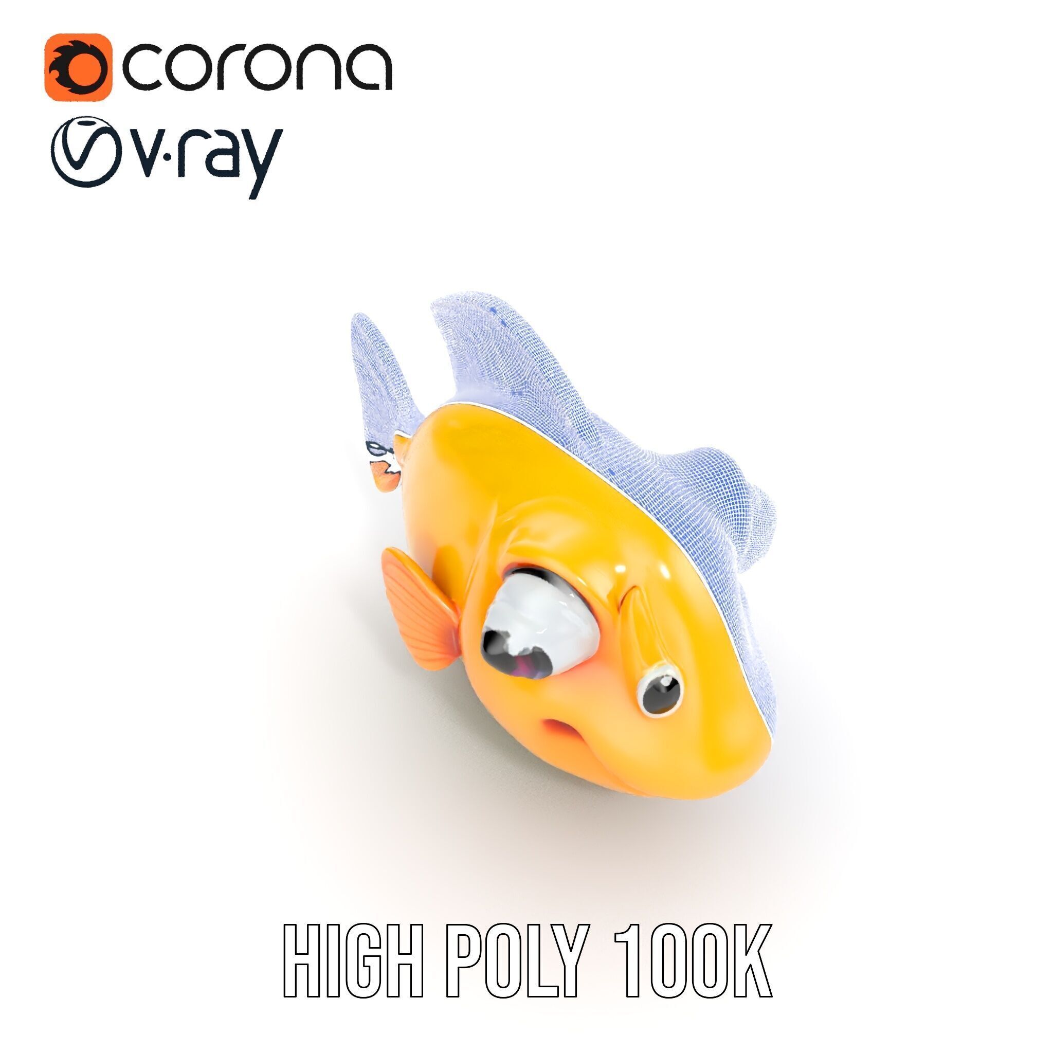 Colorful Cartoon Fish Model Pack with HighDetail Textures Low-poly 3D model_32