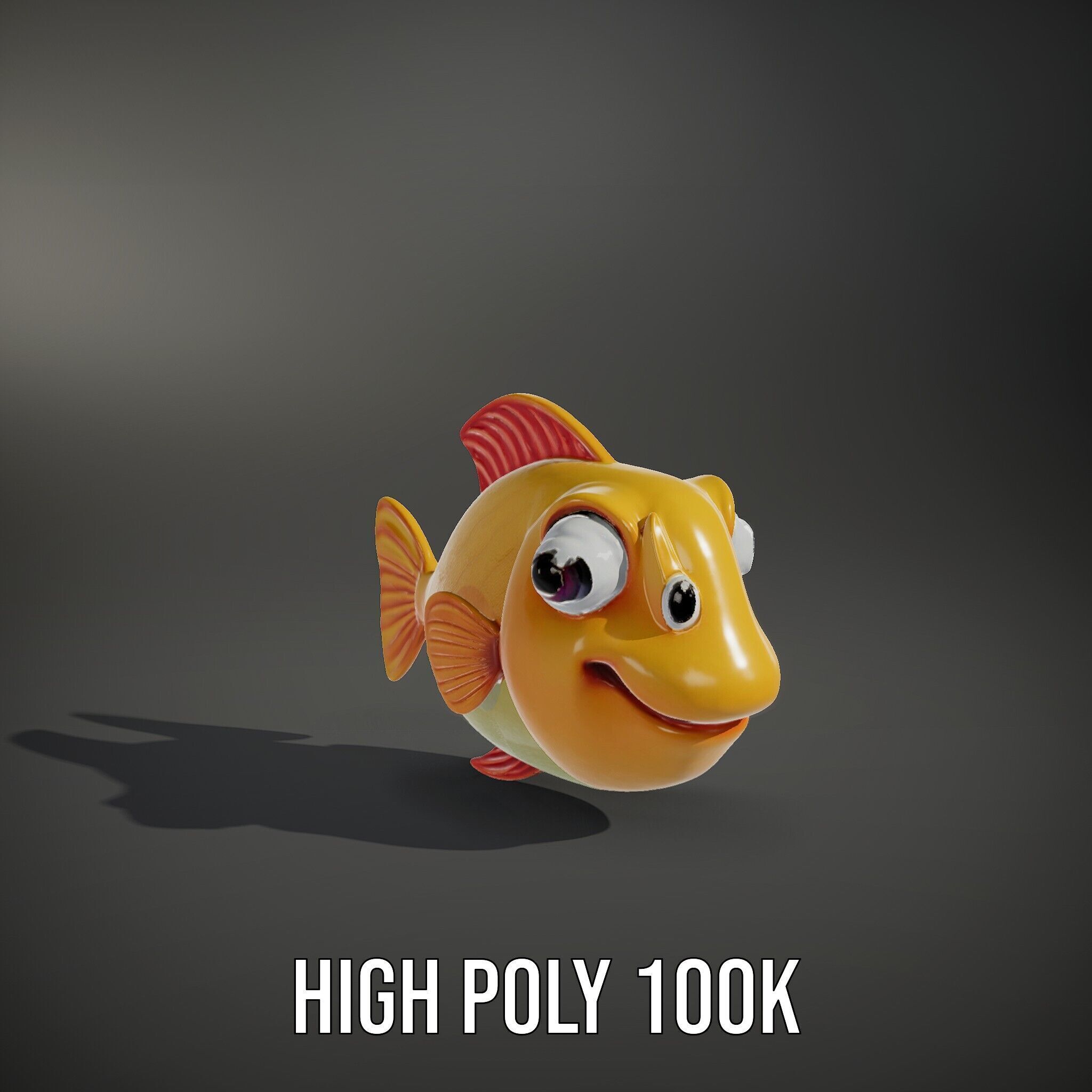 Colorful Cartoon Fish Model Pack with HighDetail Textures Low-poly 3D model_8