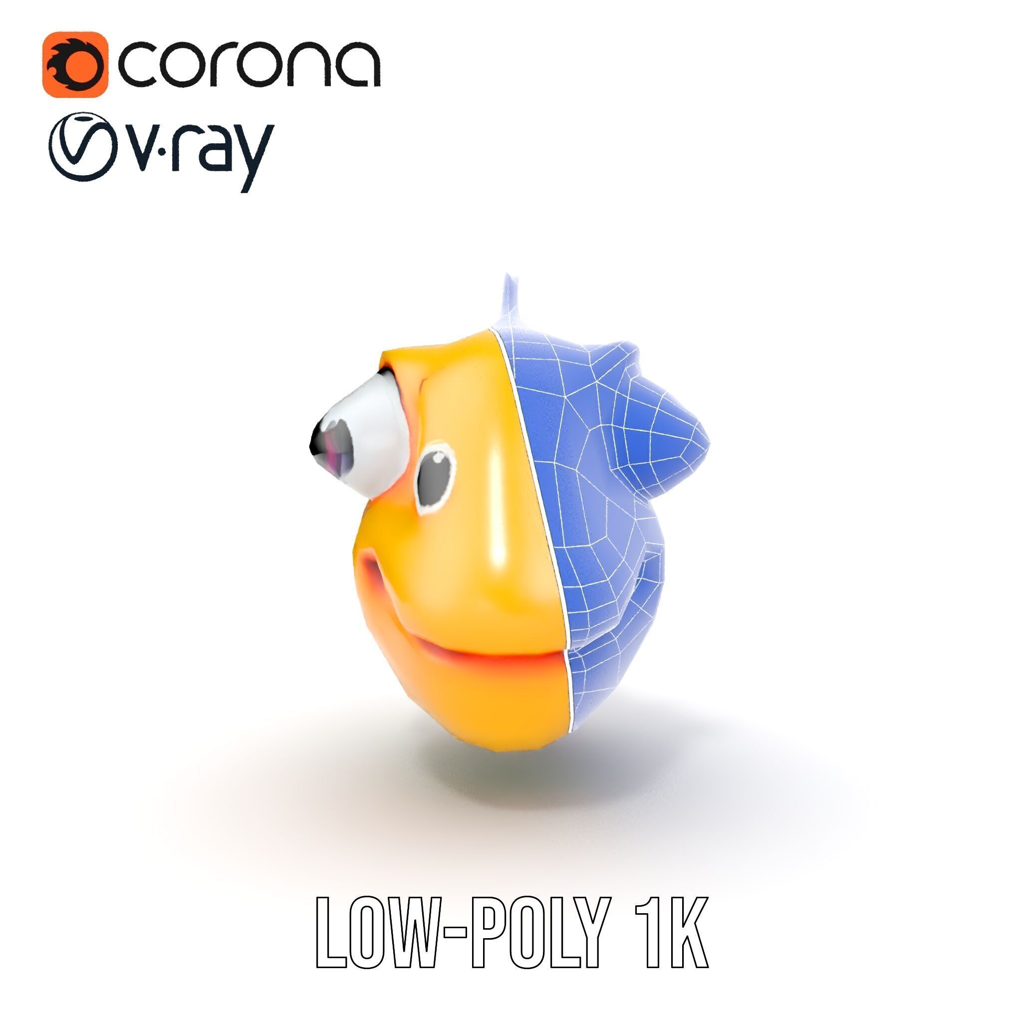 Colorful Cartoon Fish Model Pack with HighDetail Textures Low-poly 3D model_31