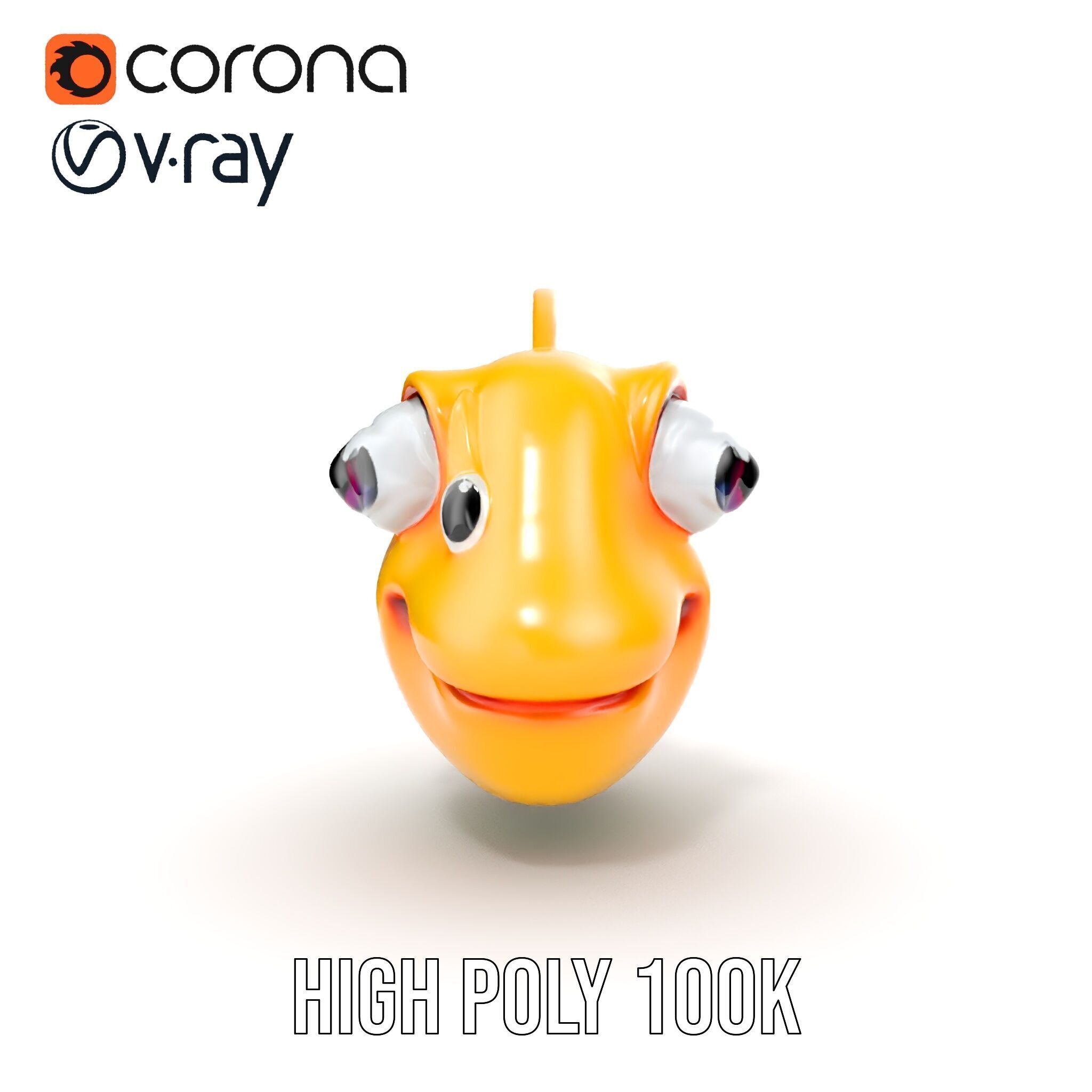 Colorful Cartoon Fish Model Pack with HighDetail Textures Low-poly 3D model_37