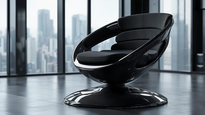 Ultra-Modern Swivel Chair 3D model Low-poly 3D model