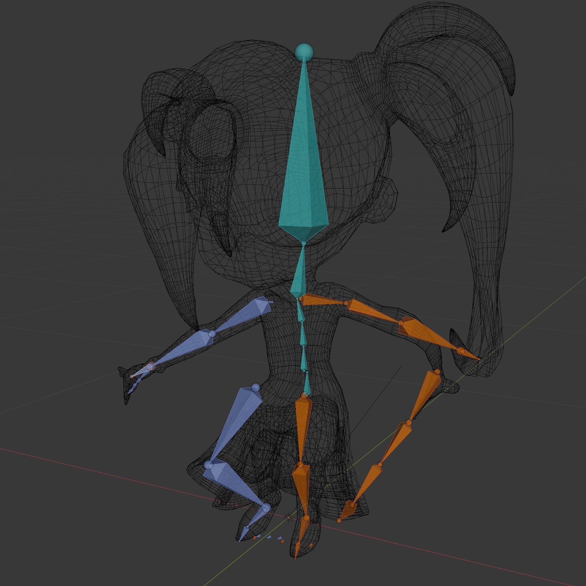 Chibi Girl Character in Gold Dress  Rigged and Animated D Model Low-poly 3D model_6