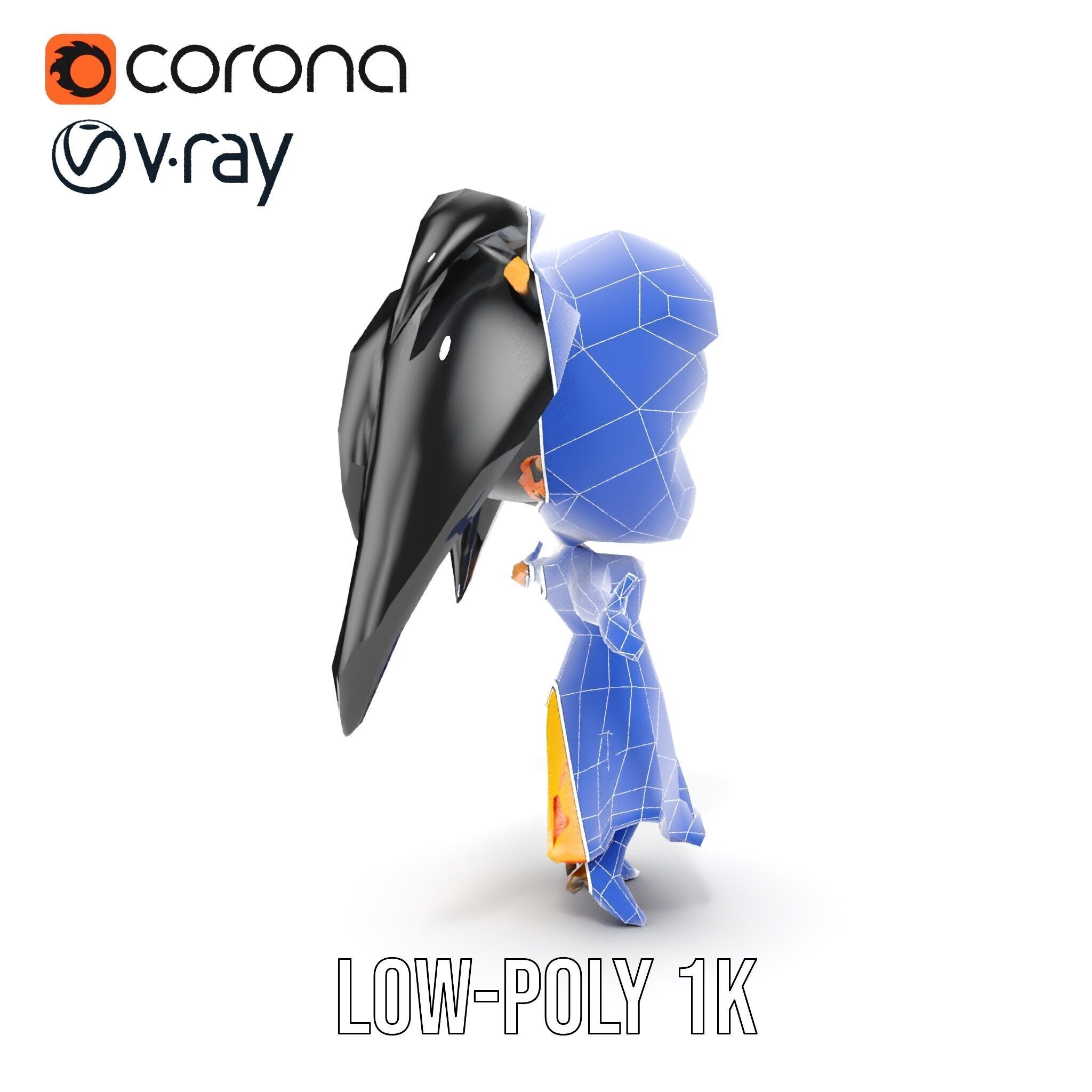 Chibi Girl Character in Gold Dress  Rigged and Animated D Model Low-poly 3D model_18