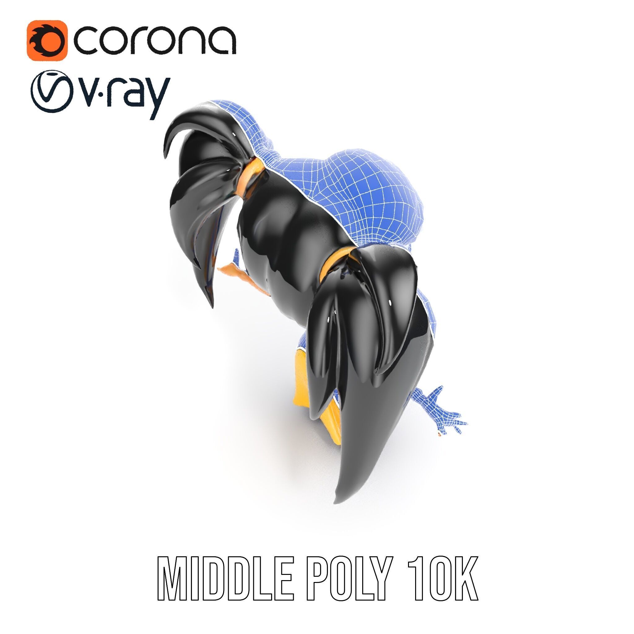 Chibi Girl Character in Gold Dress  Rigged and Animated D Model Low-poly 3D model_34