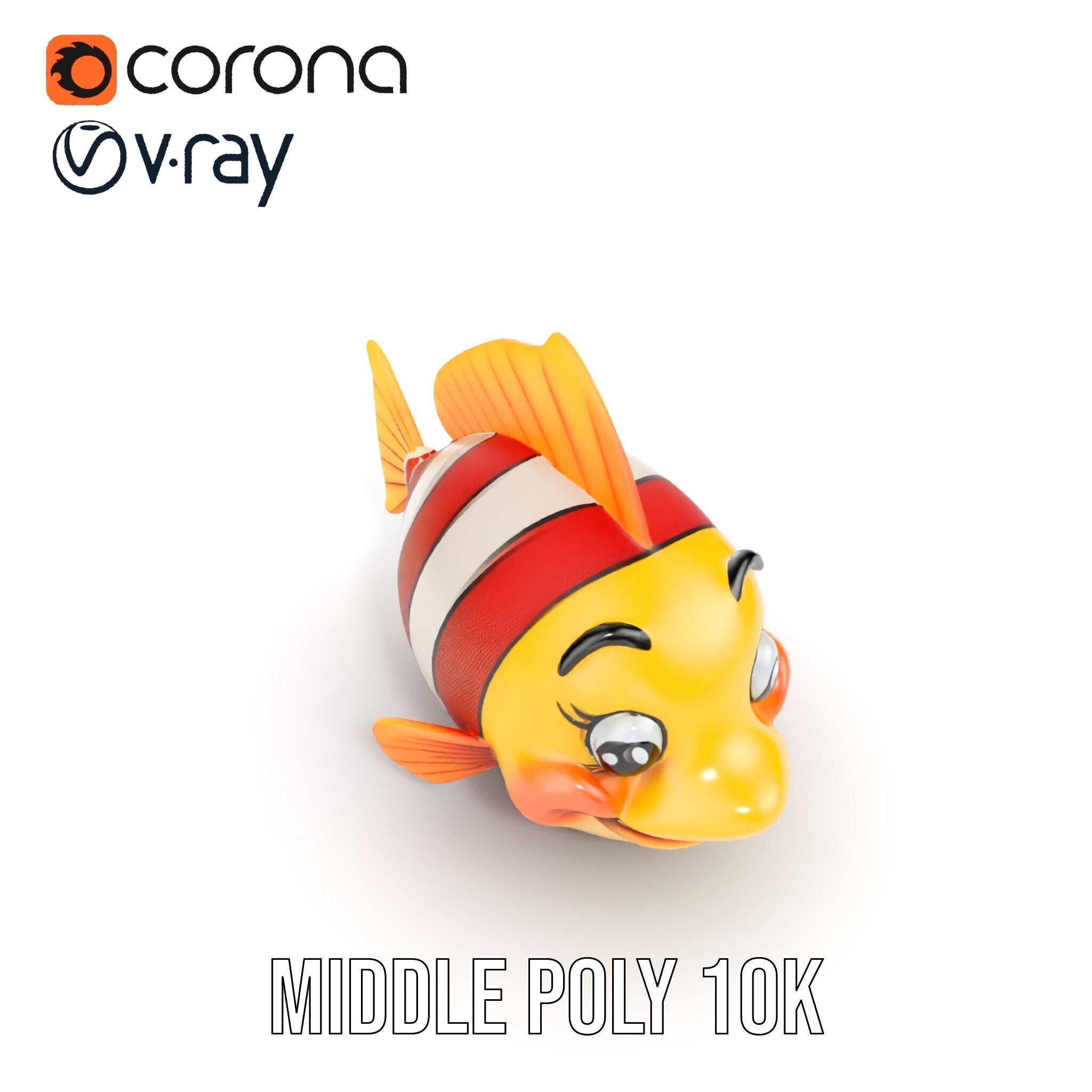 Animated Clownfish Character Model Pack for Games and Animation Low-poly 3D model_23