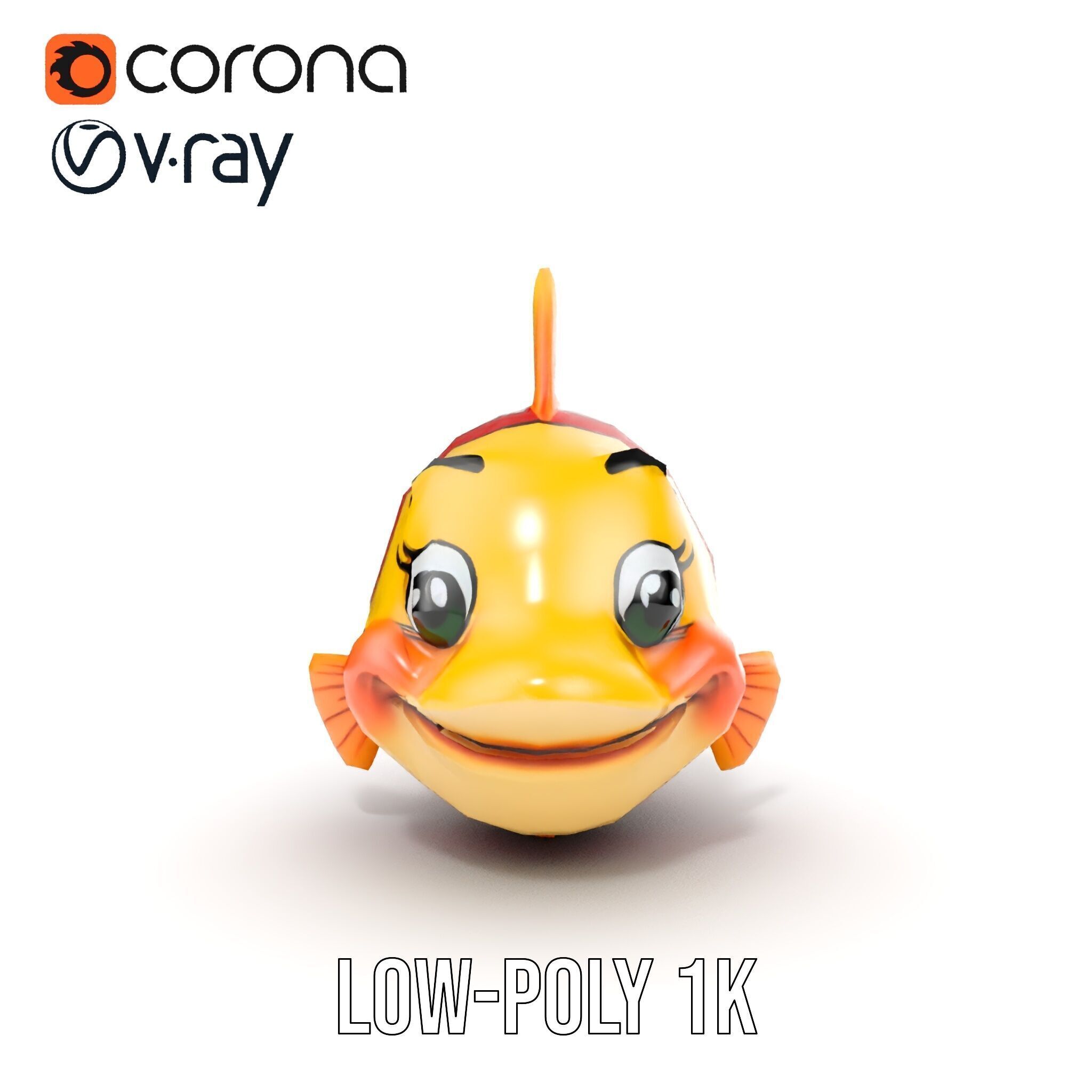 Animated Clownfish Character Model Pack for Games and Animation Low-poly 3D model_16