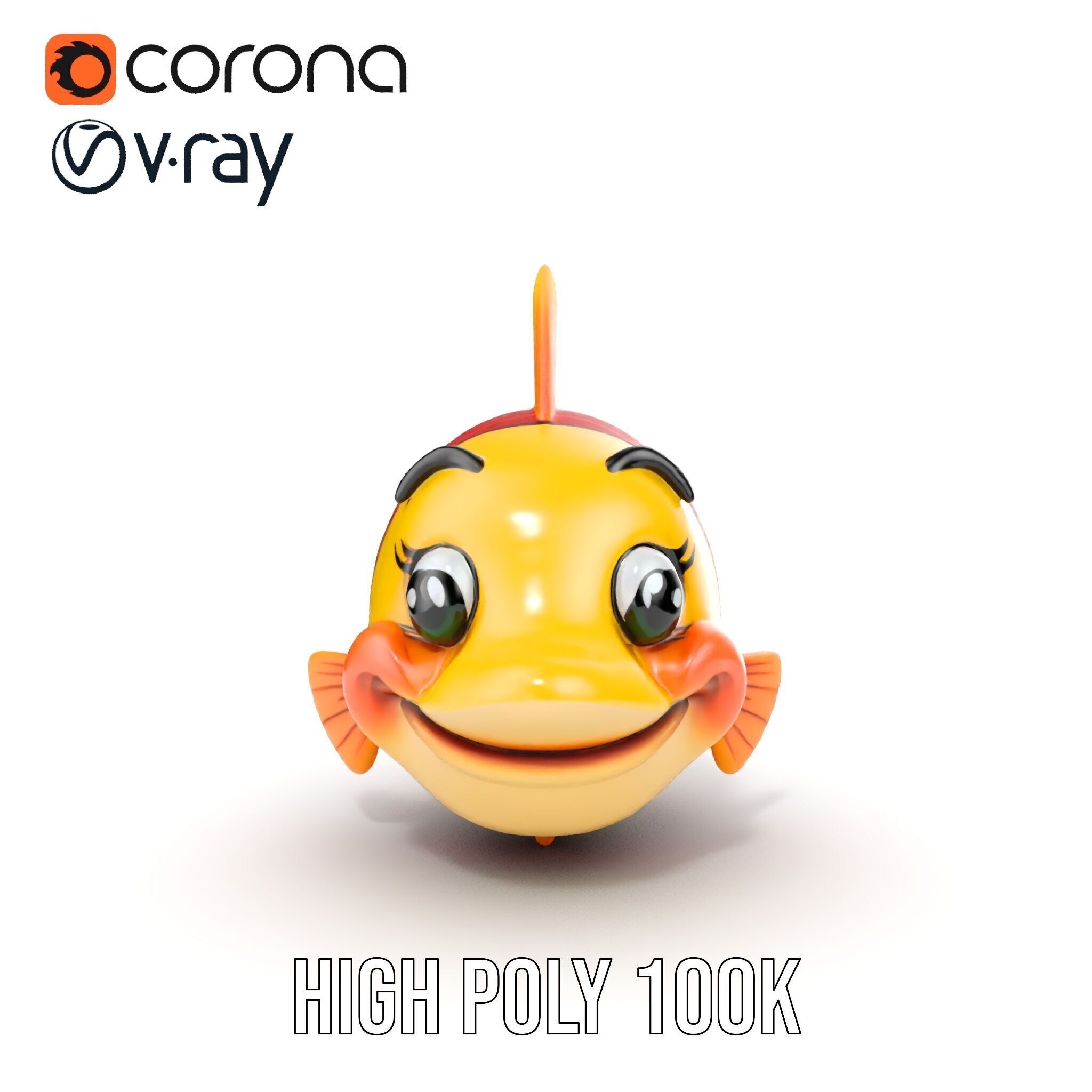 Animated Clownfish Character Model Pack for Games and Animation Low-poly 3D model_22