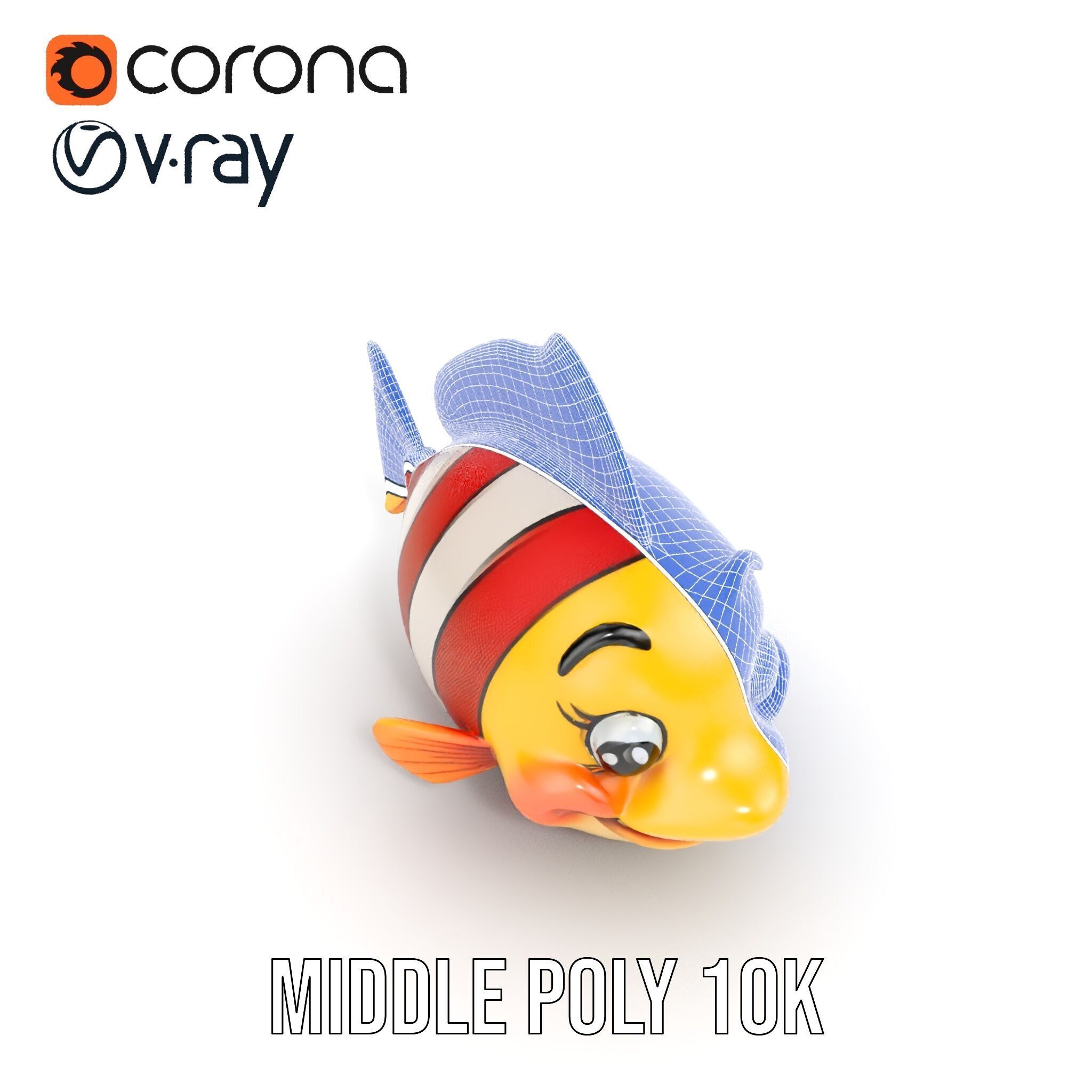 Animated Clownfish Character Model Pack for Games and Animation Low-poly 3D model_17