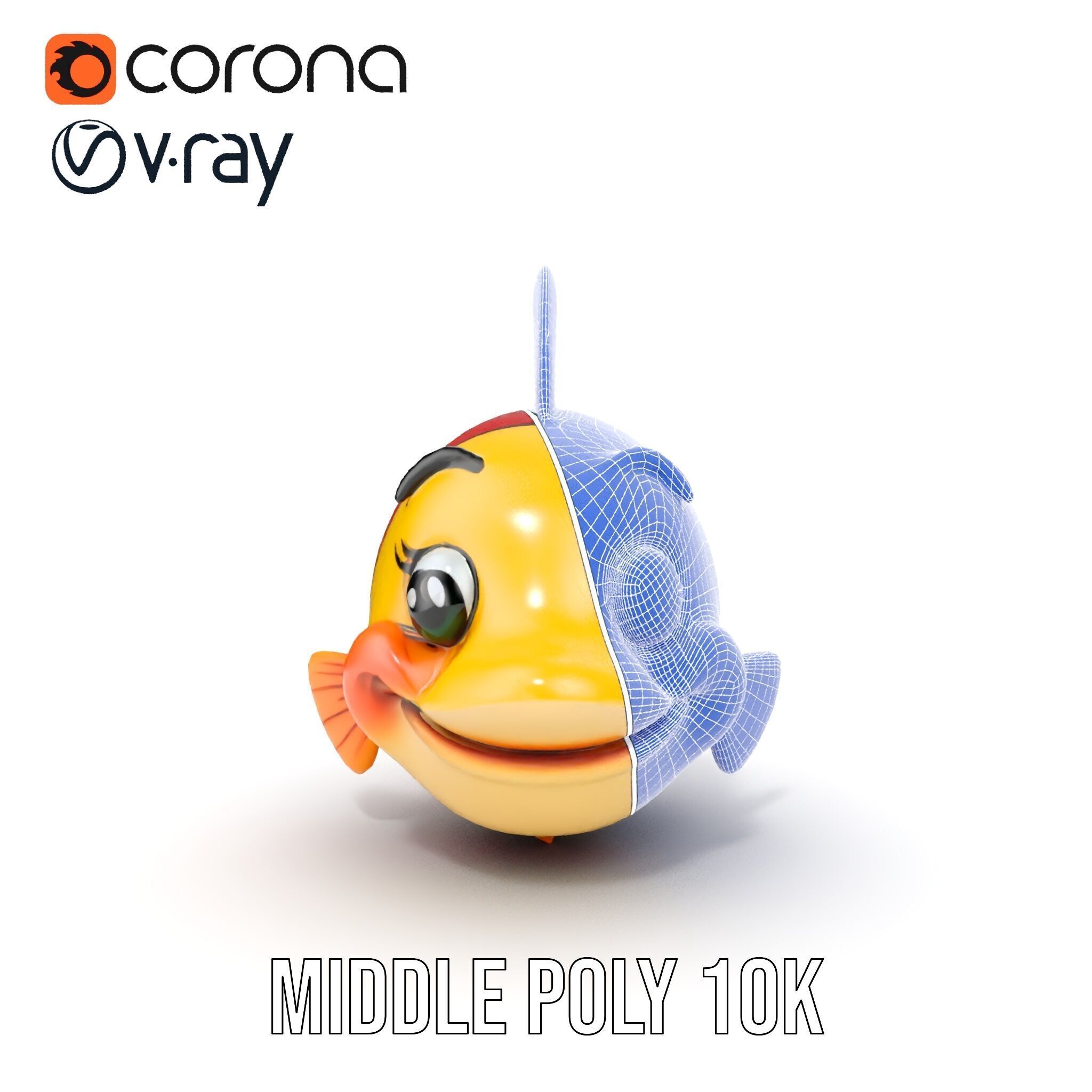 Animated Clownfish Character Model Pack for Games and Animation Low-poly 3D model_12