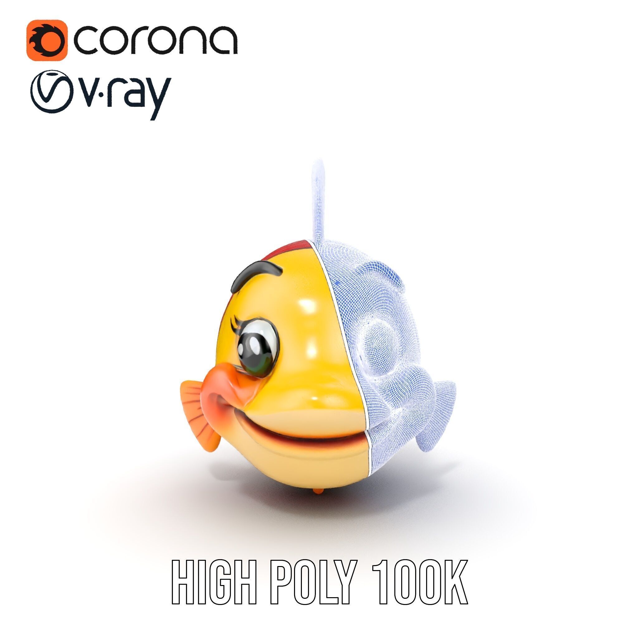 Animated Clownfish Character Model Pack for Games and Animation Low-poly 3D model_37