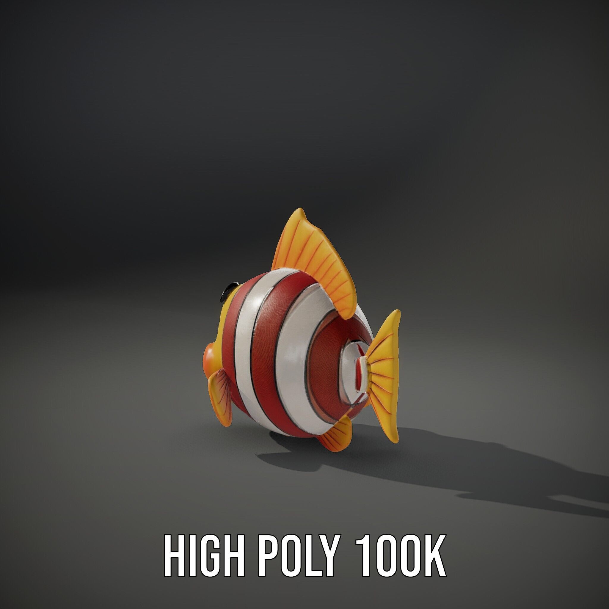 Animated Clownfish Character Model Pack for Games and Animation Low-poly 3D model_11