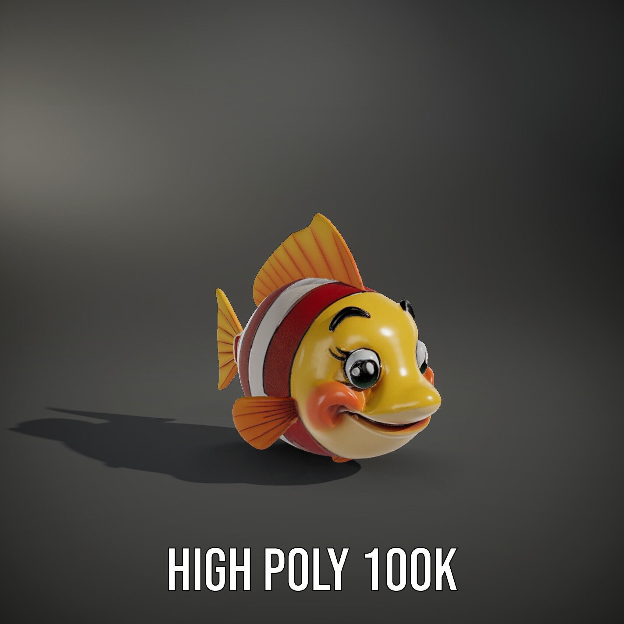 Animated Clownfish Character Model Pack for Games and Animation Low-poly 3D model_8