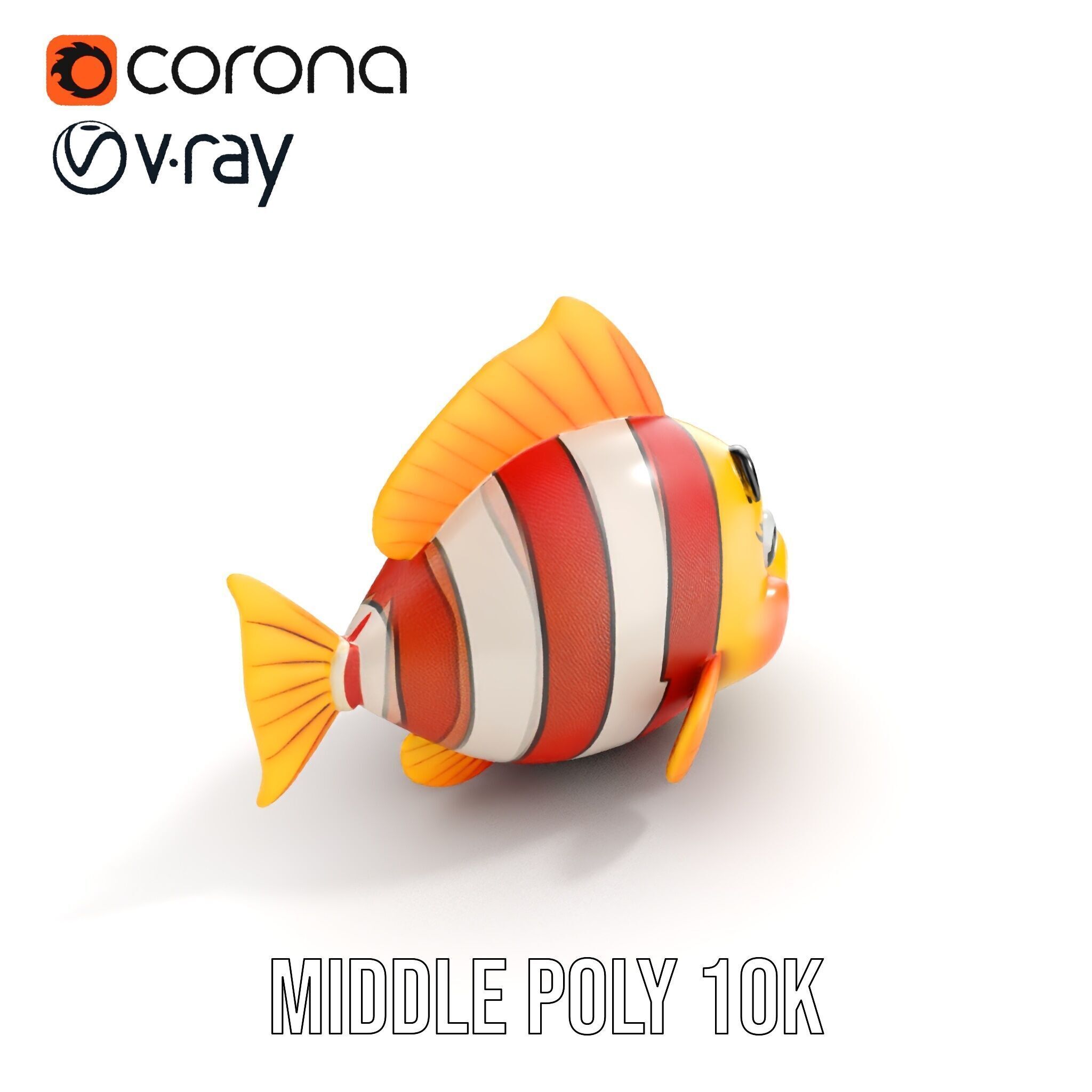 Animated Clownfish Character Model Pack for Games and Animation Low-poly 3D model_9