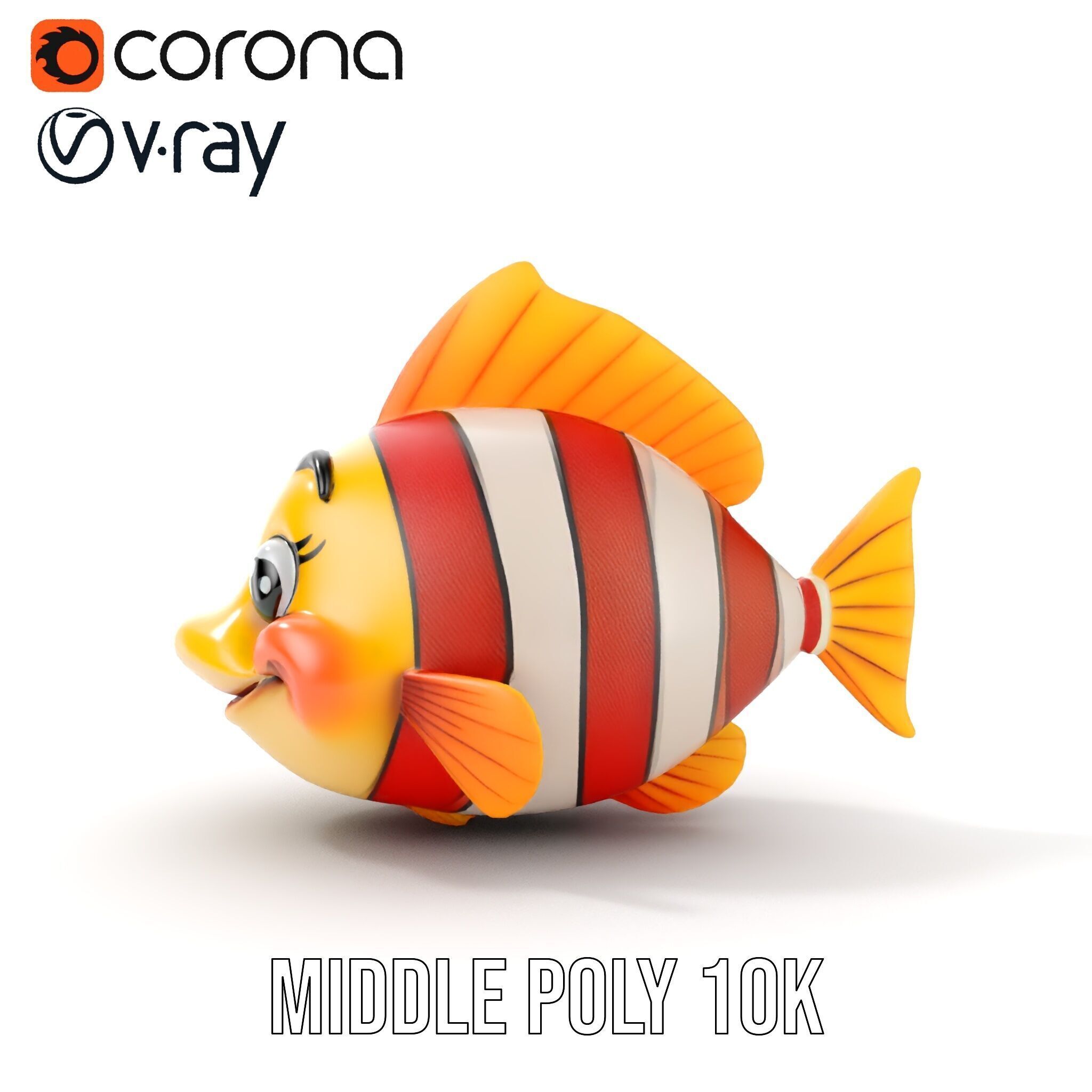 Animated Clownfish Character Model Pack for Games and Animation Low-poly 3D model_28