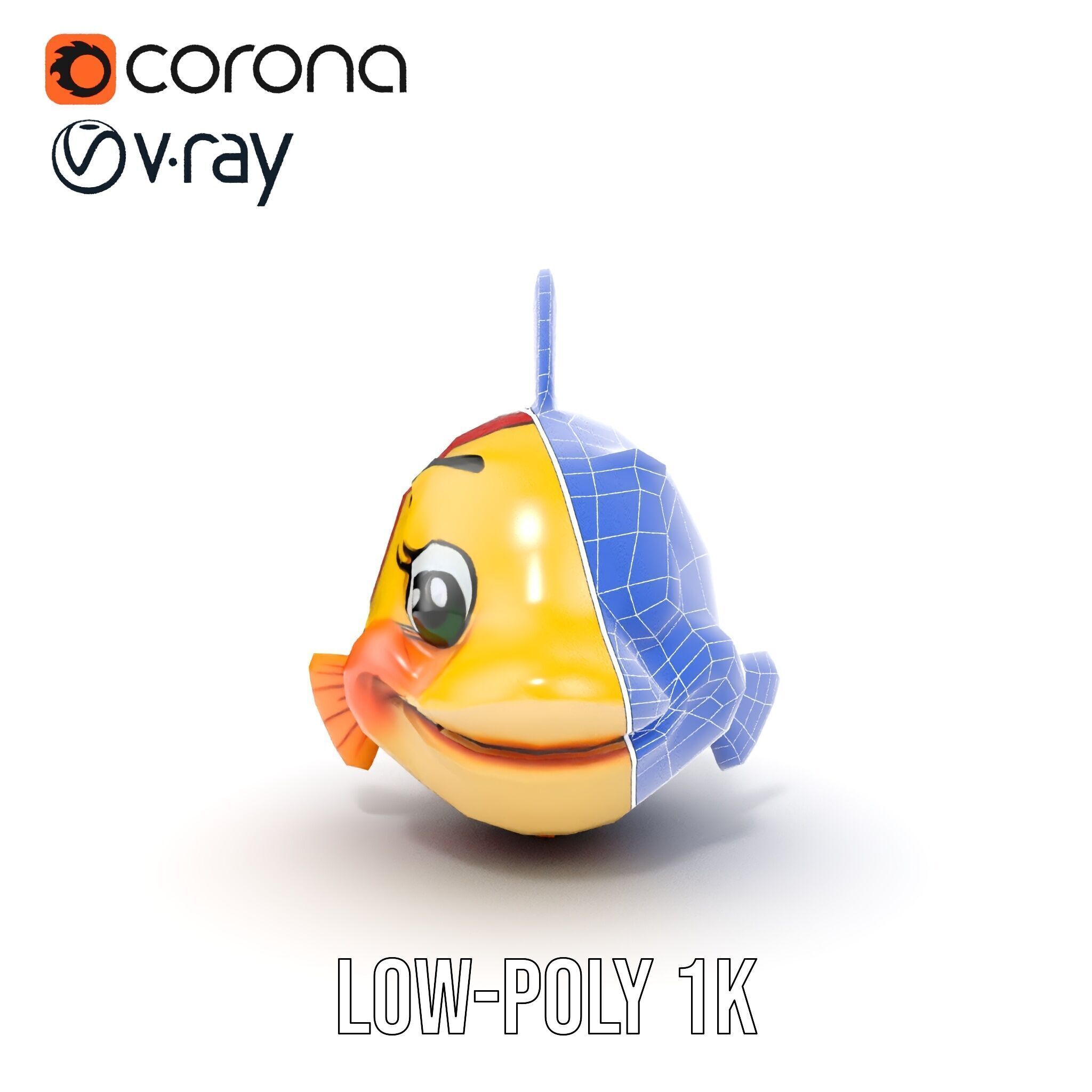 Animated Clownfish Character Model Pack for Games and Animation Low-poly 3D model_29