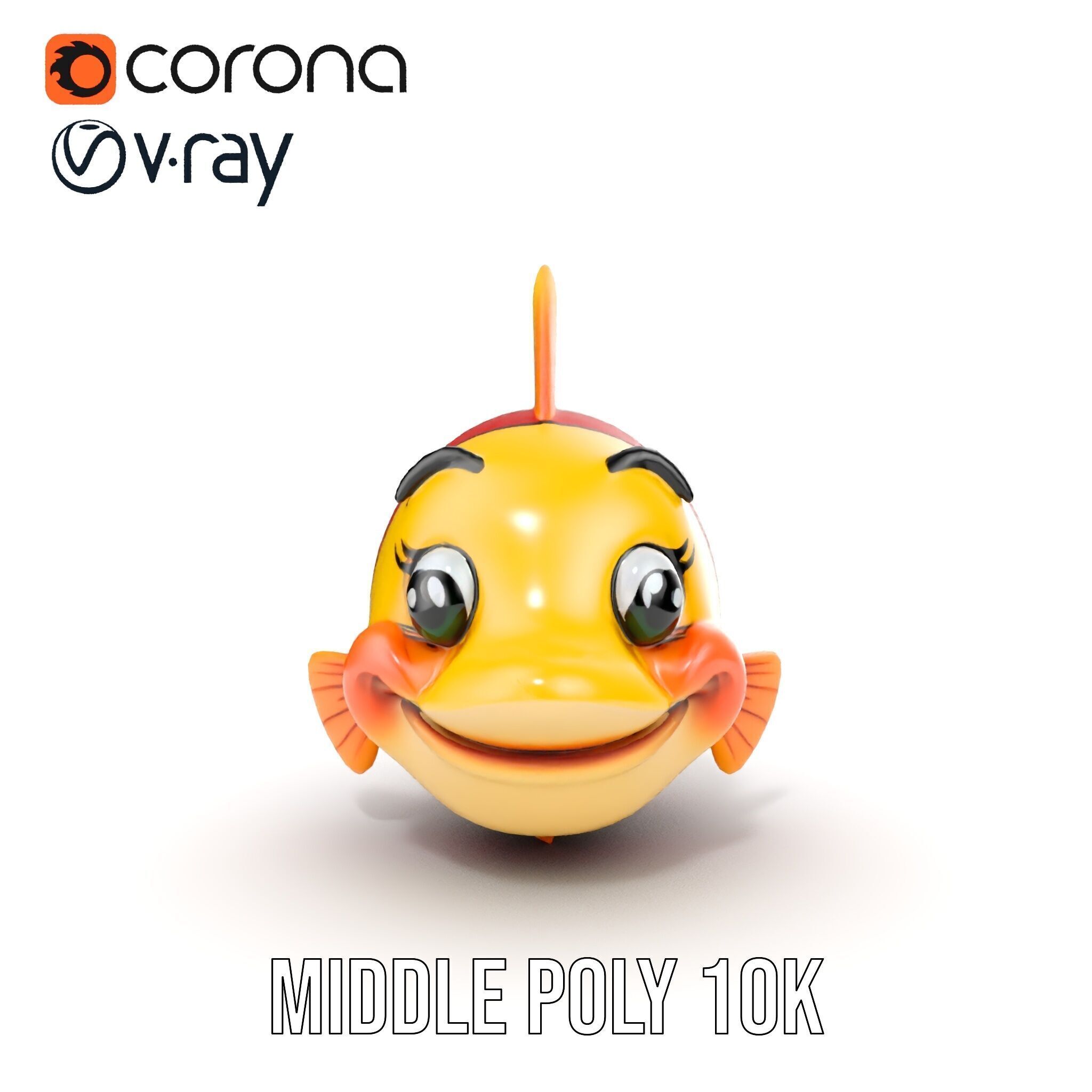 Animated Clownfish Character Model Pack for Games and Animation Low-poly 3D model_20