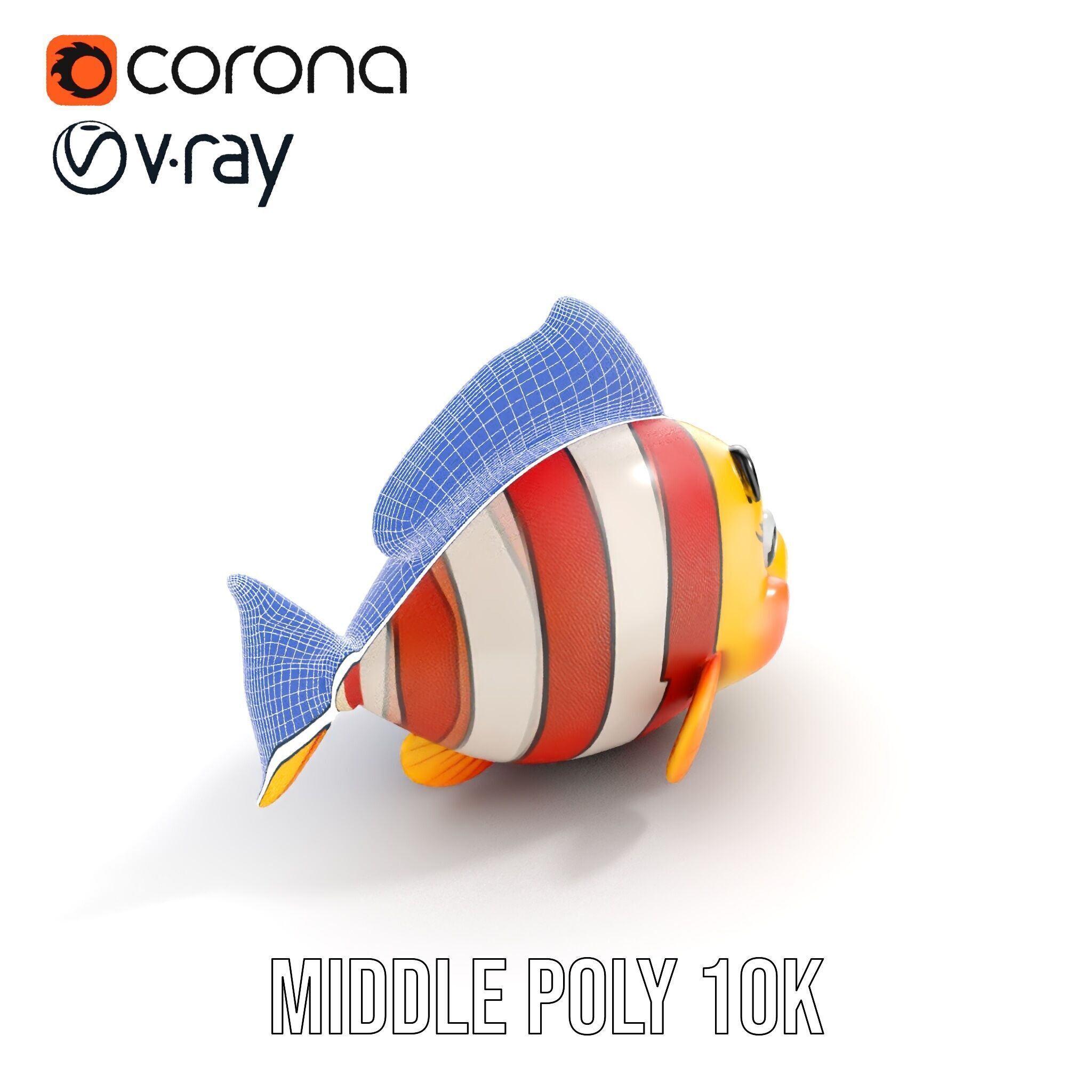 Animated Clownfish Character Model Pack for Games and Animation Low-poly 3D model_30