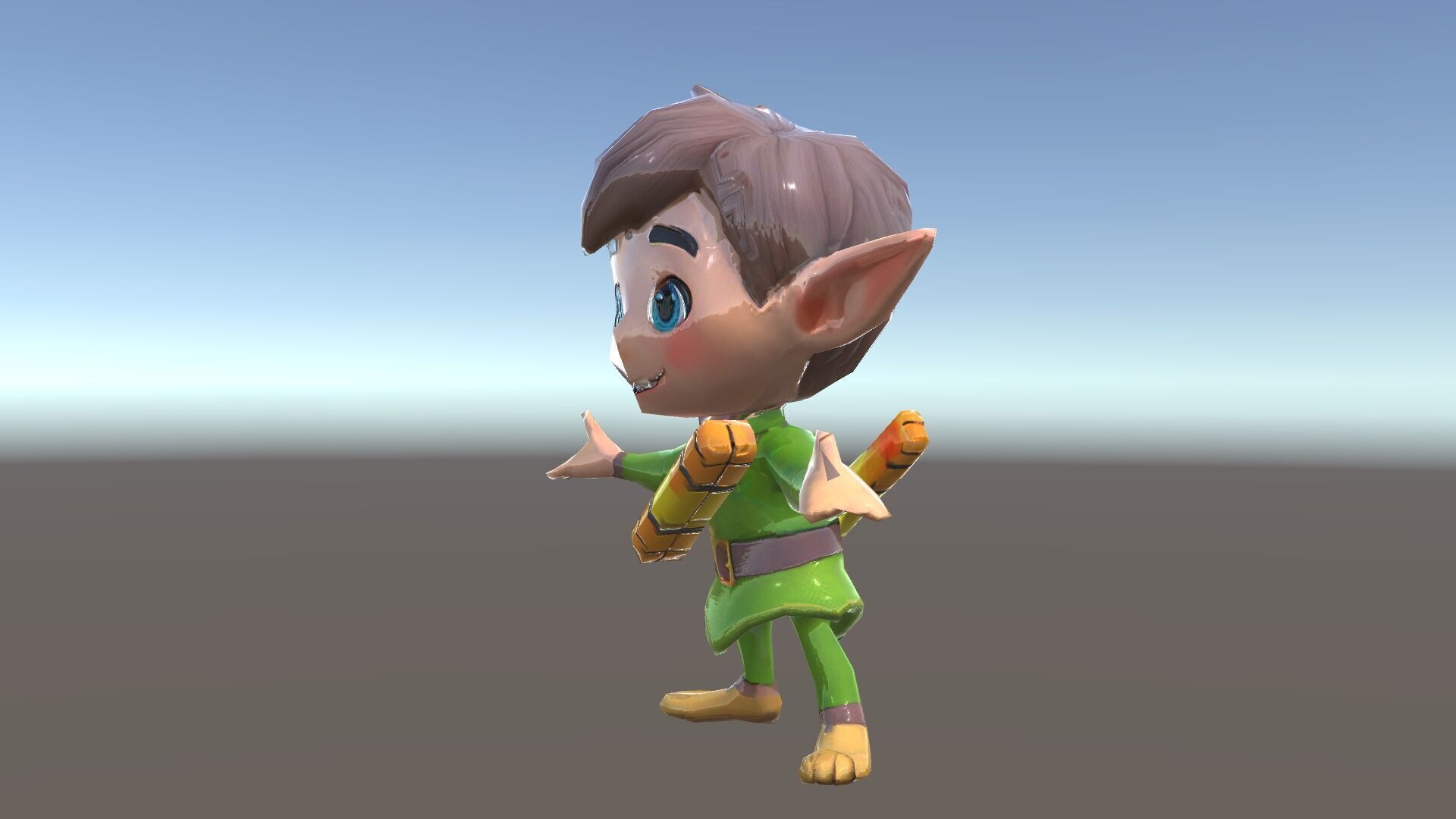 Charming Elf Explorer Rigged and Animated D Character Model Low-poly 3D model_35