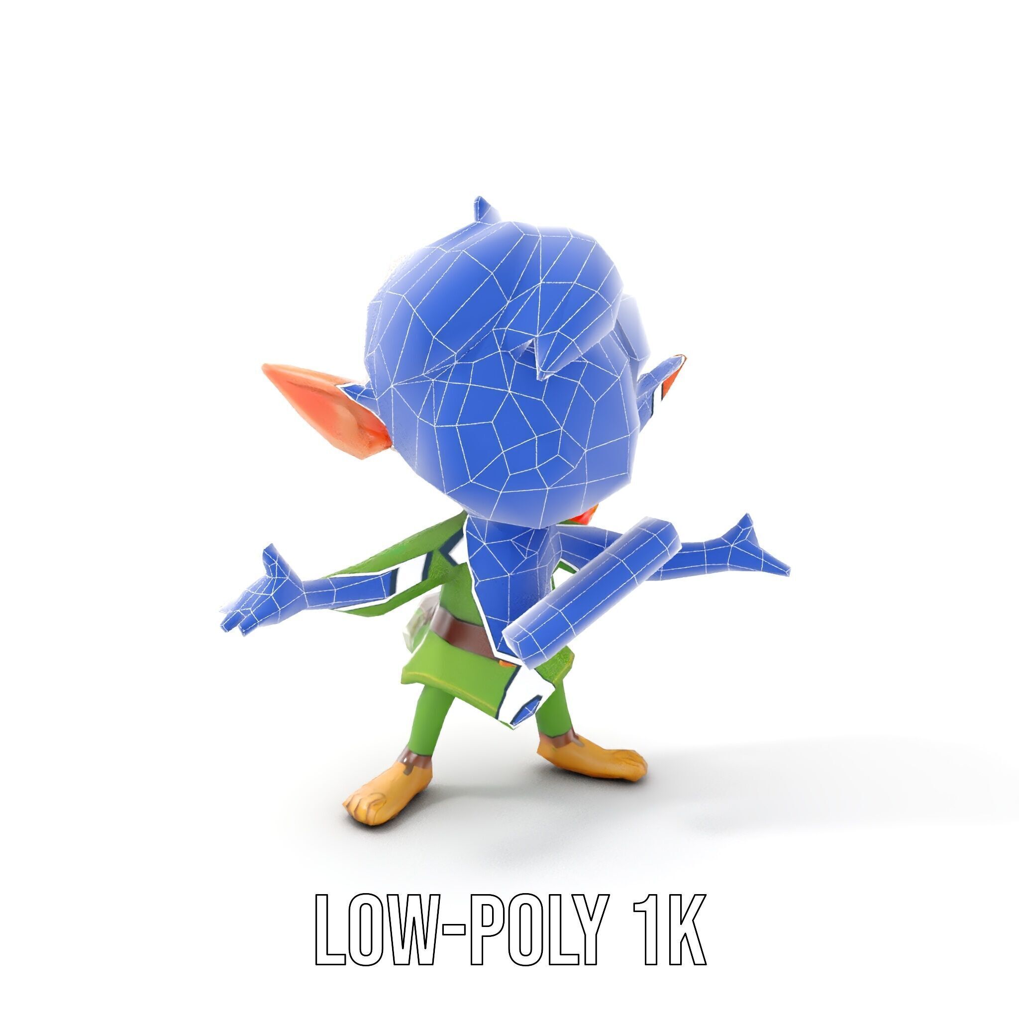 Charming Elf Explorer Rigged and Animated D Character Model Low-poly 3D model_21