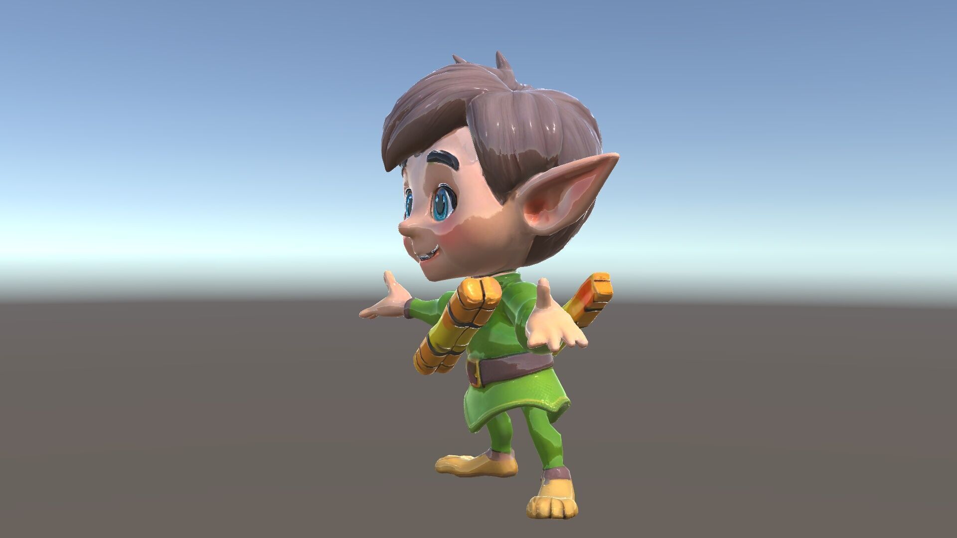 Charming Elf Explorer Rigged and Animated D Character Model Low-poly 3D model_38