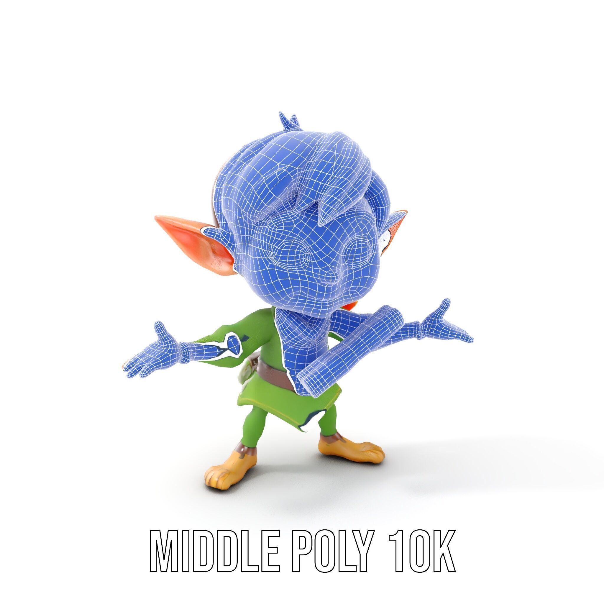 Charming Elf Explorer Rigged and Animated D Character Model Low-poly 3D model_25