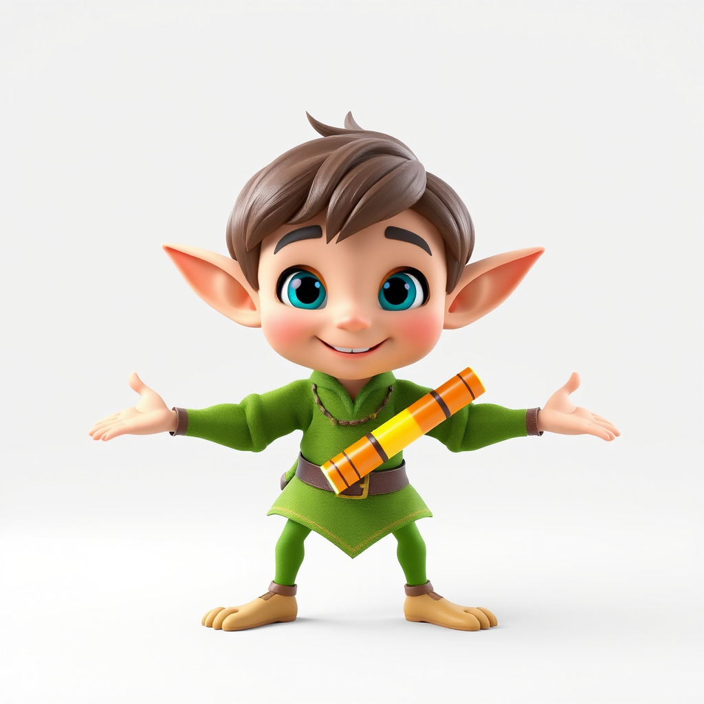 Charming Elf Explorer Rigged and Animated D Character Model Low-poly 3D model_2